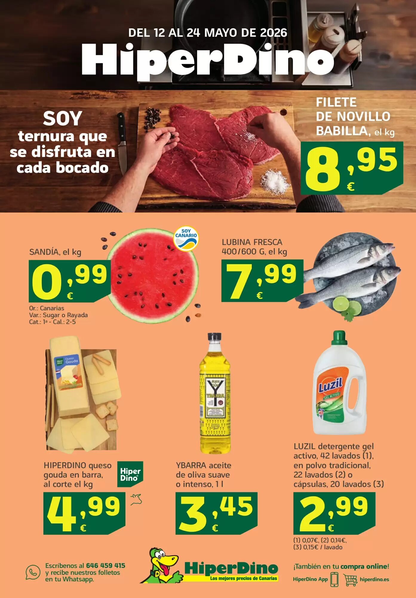 Folleto promocional de HiperDino válido desde el 12/05/2026 - Página 1.