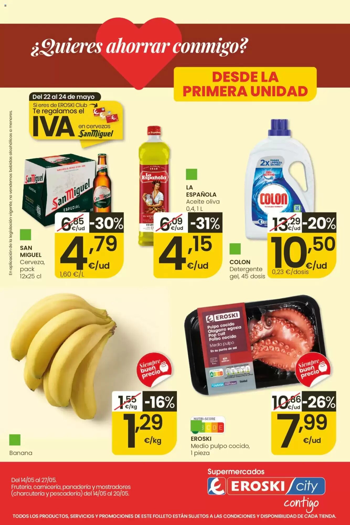 Folleto promocional de Eroski válido desde el 14/05/2026 - Página 1.