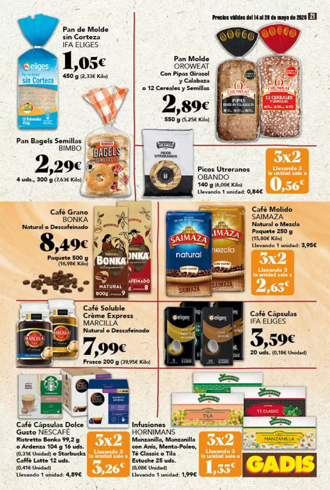 Folleto promocional de Gadis válido desde el 14/05/2026 - Página 21.