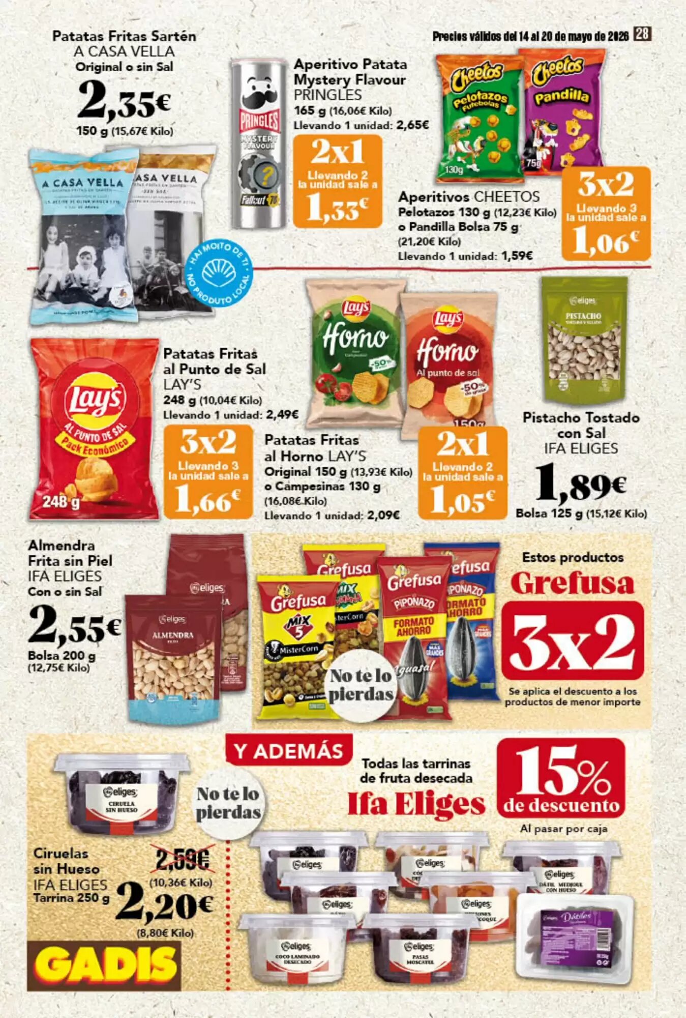 Folleto promocional de Gadis válido desde el 14/05/2026 - Página 28.