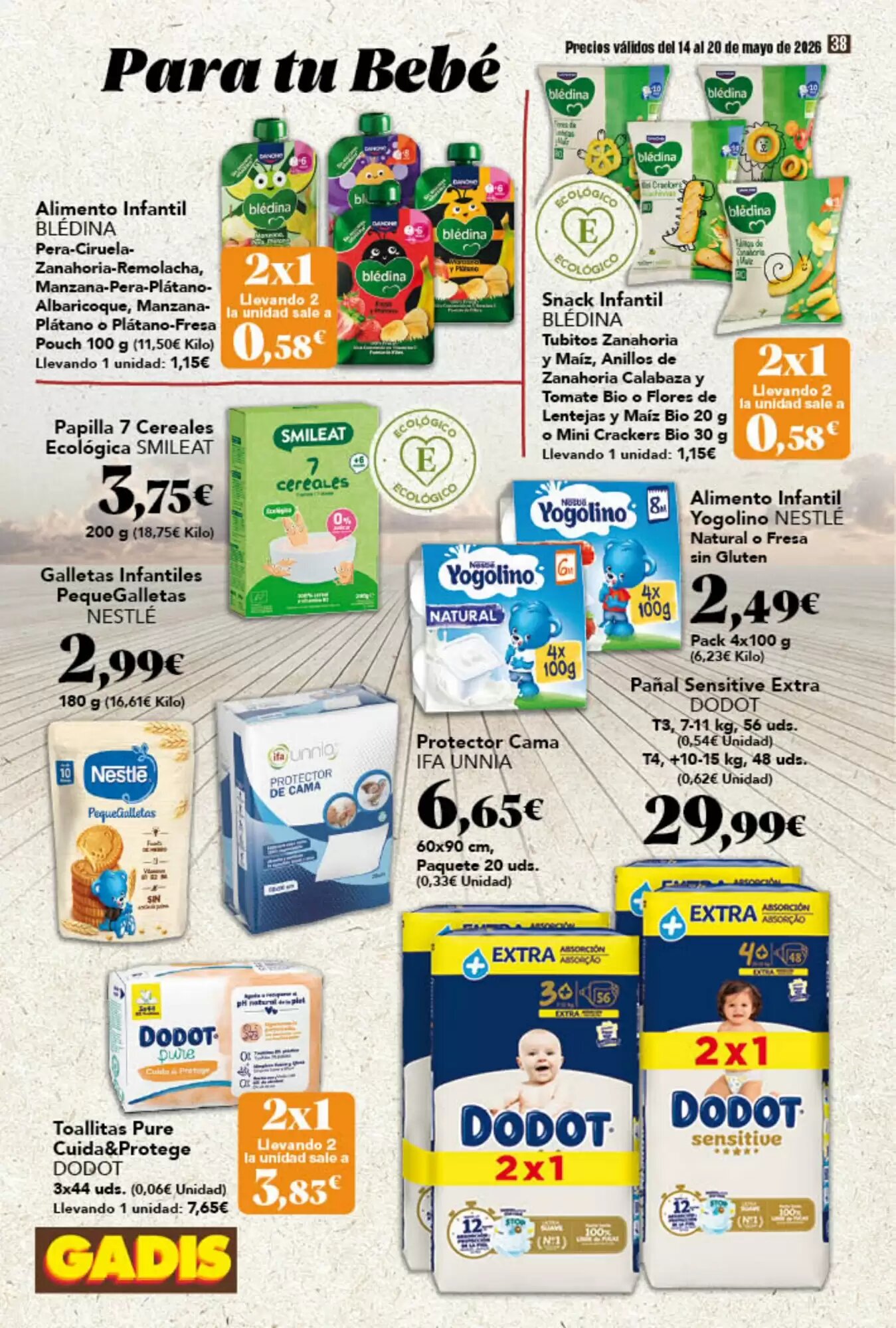 Folleto promocional de Gadis válido desde el 14/05/2026 - Página 38.
