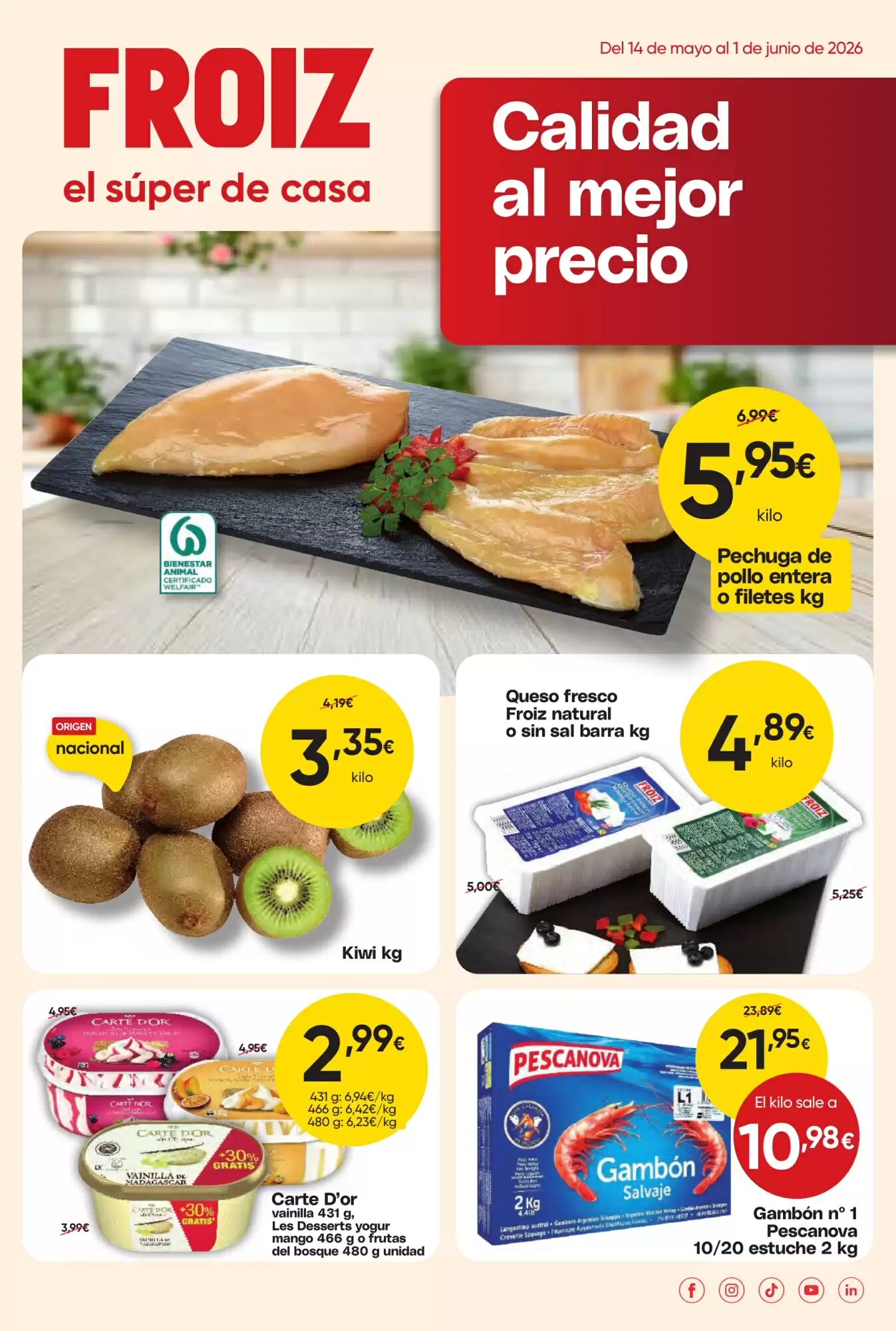 Folleto promocional de FROIZ válido desde el 15/05/2026 - Página 1.