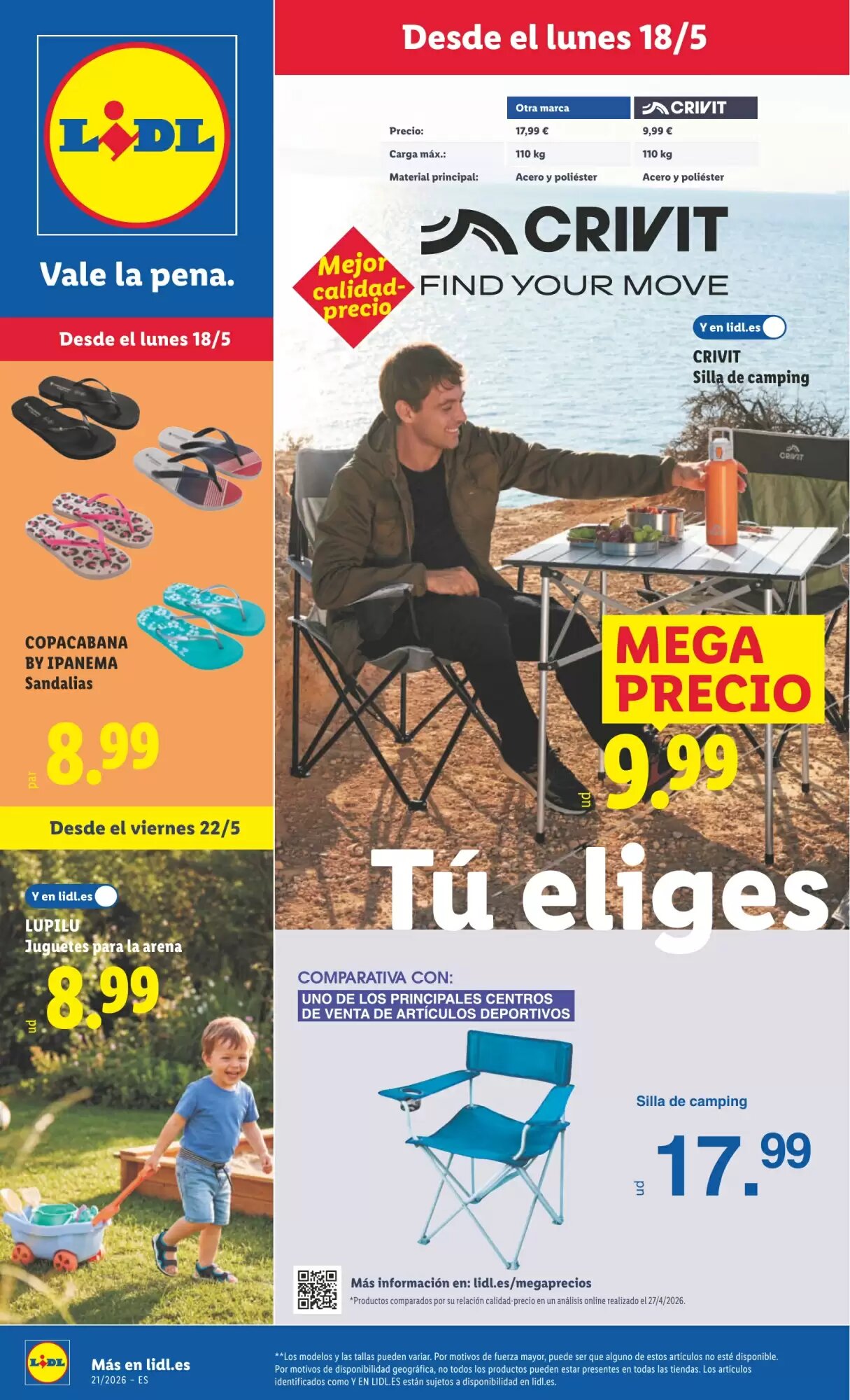 Folleto promocional de Lidl válido desde el 18/05/2026 - Página 1.