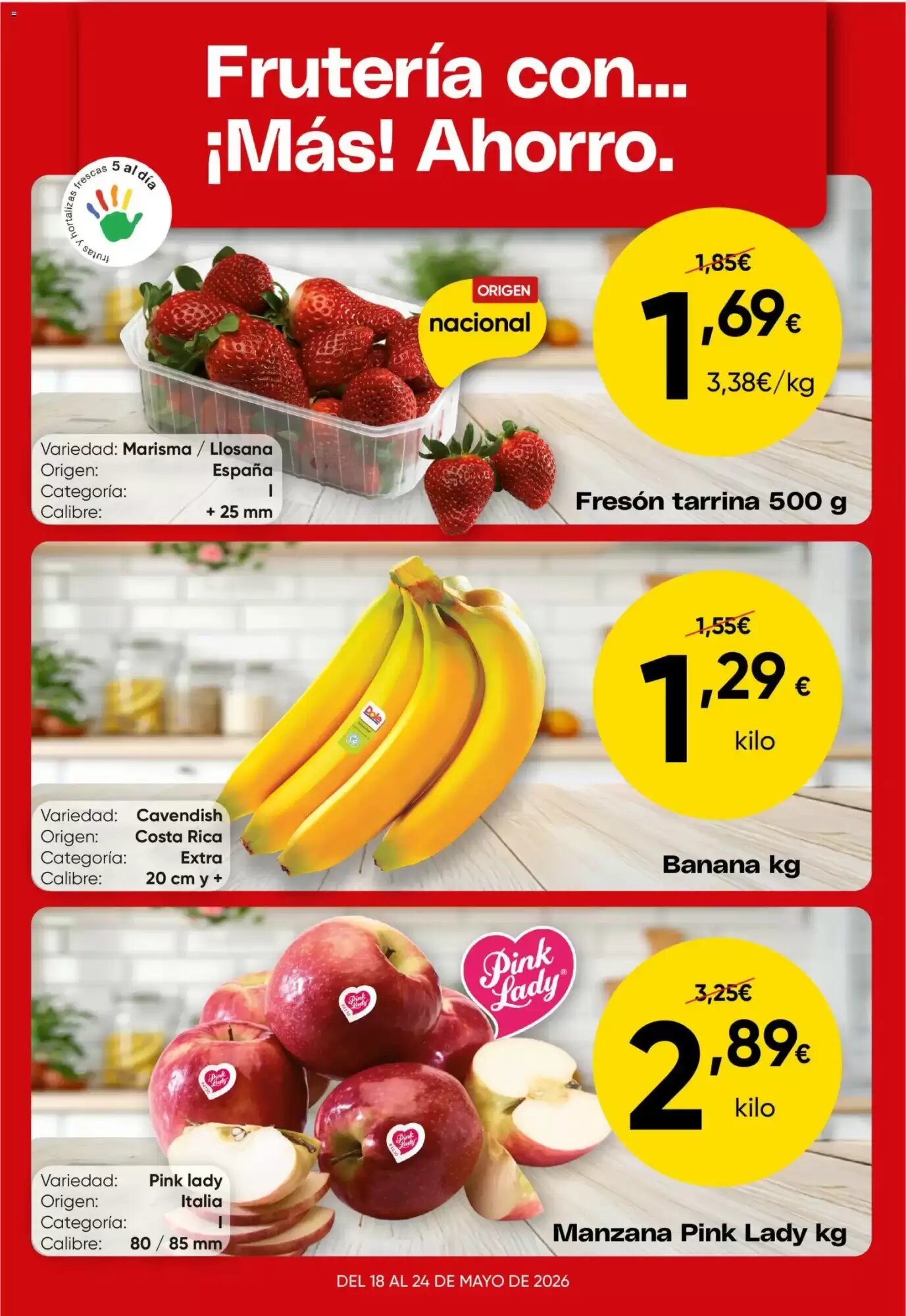 Folleto promocional de FROIZ válido desde el 18/05/2026 - Página 1.