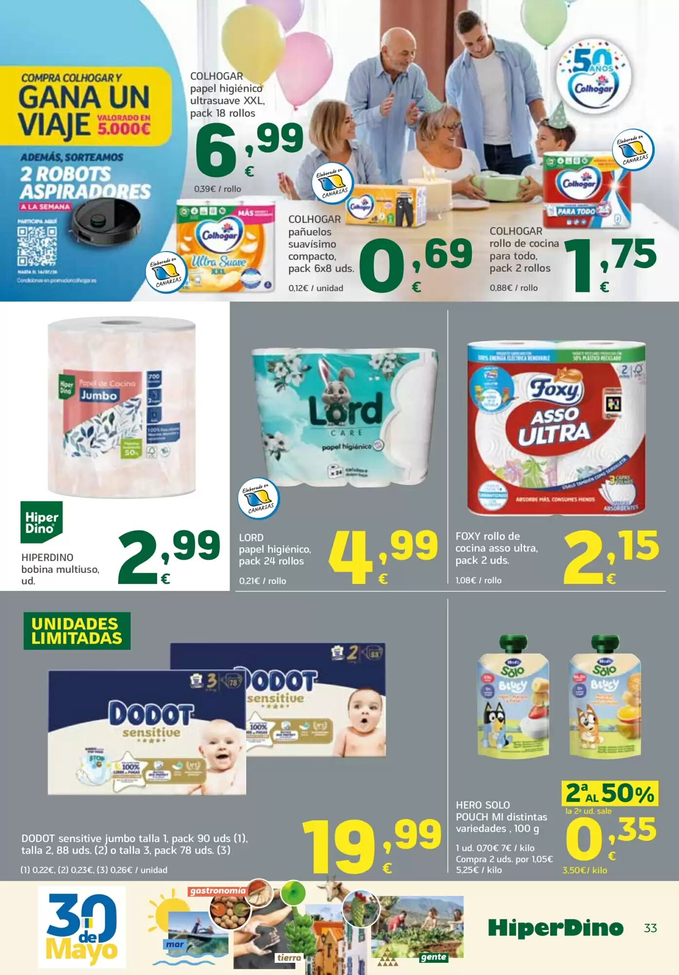 Folleto promocional de HiperDino válido desde el 25/05/2026 - Página 33.
