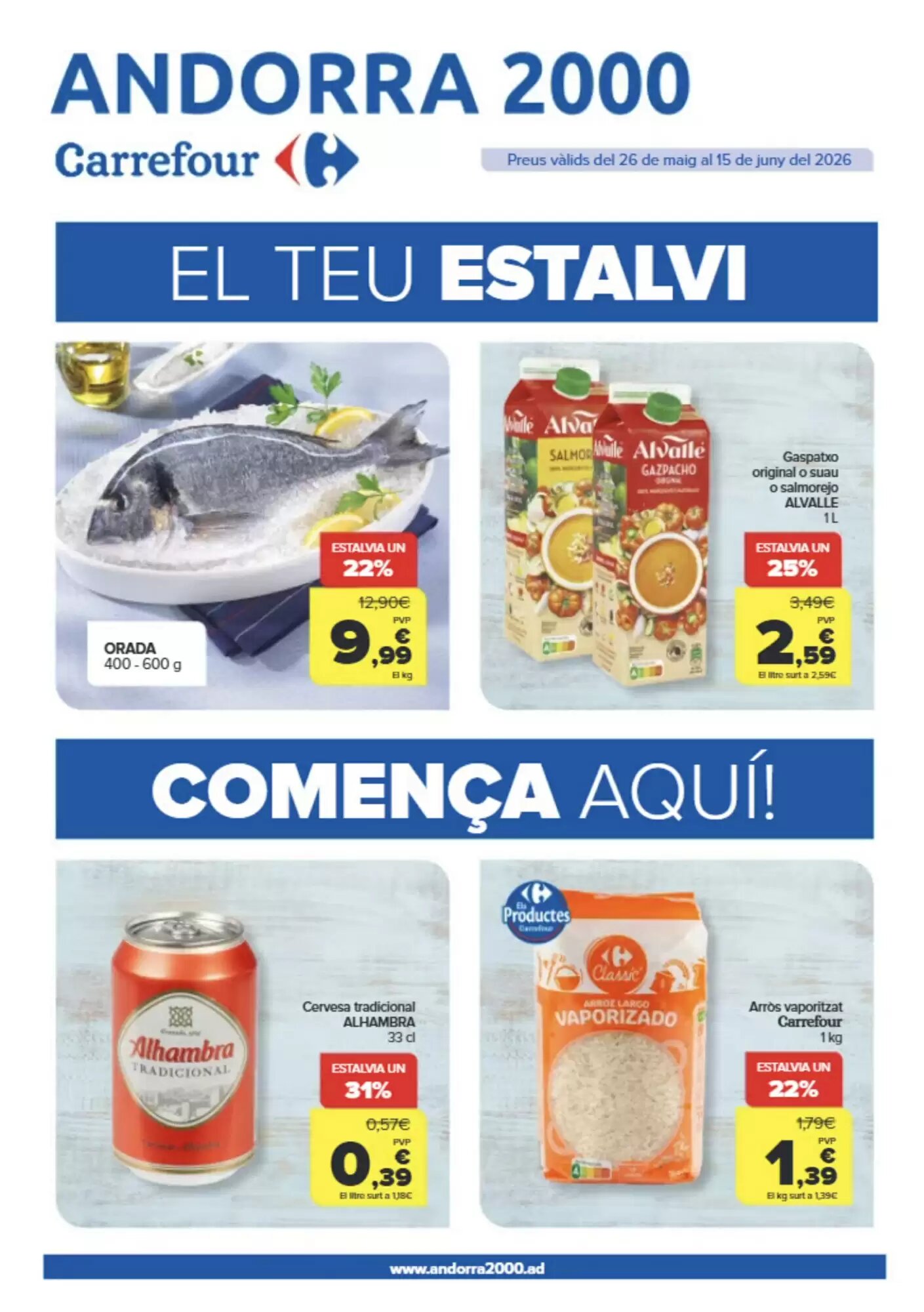 Folleto promocional de Andorra 2000 válido desde el 26/05/2026 - Página 1.