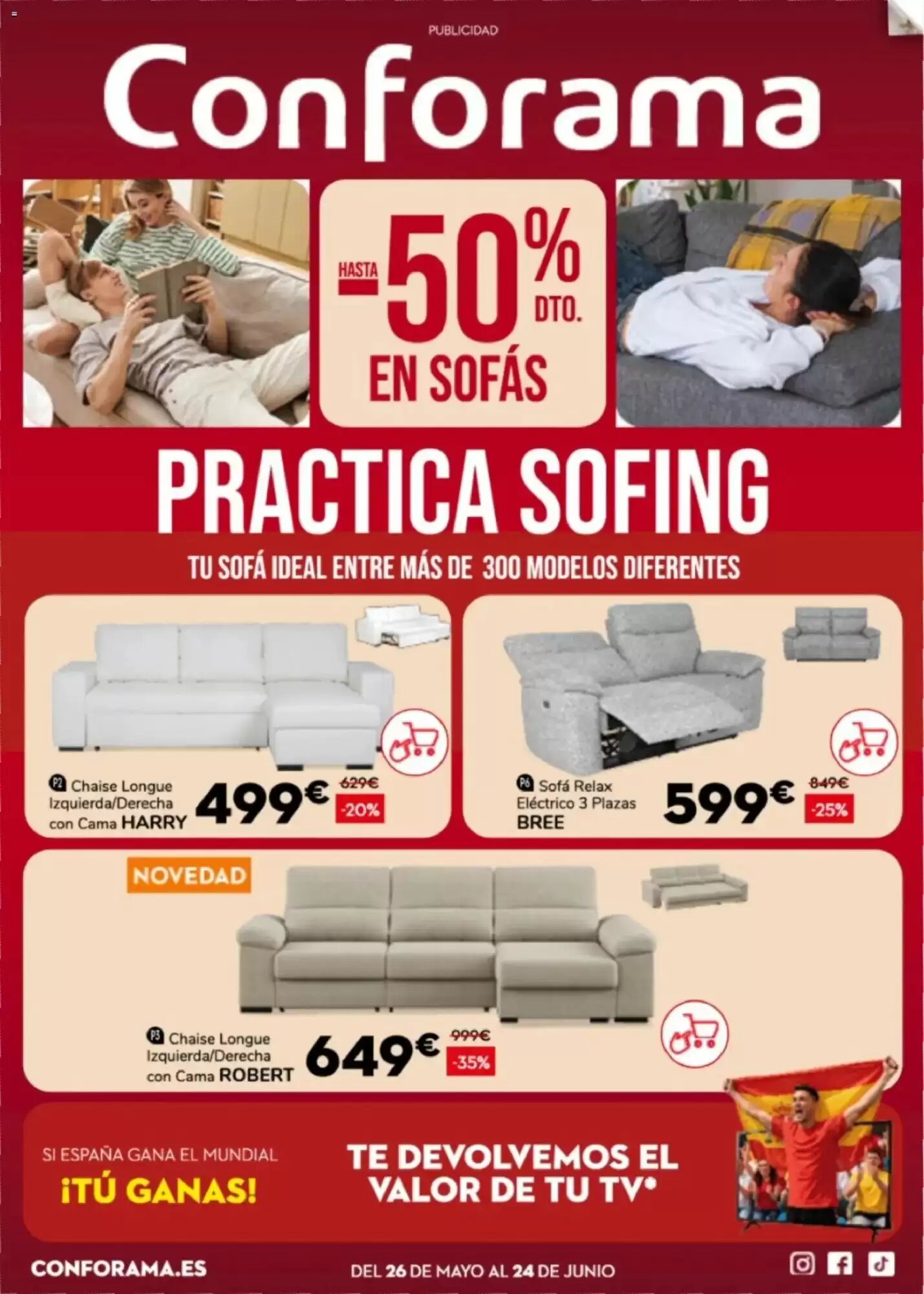Folleto promocional de Conforama válido desde el 26/05/2026 - Página 1.