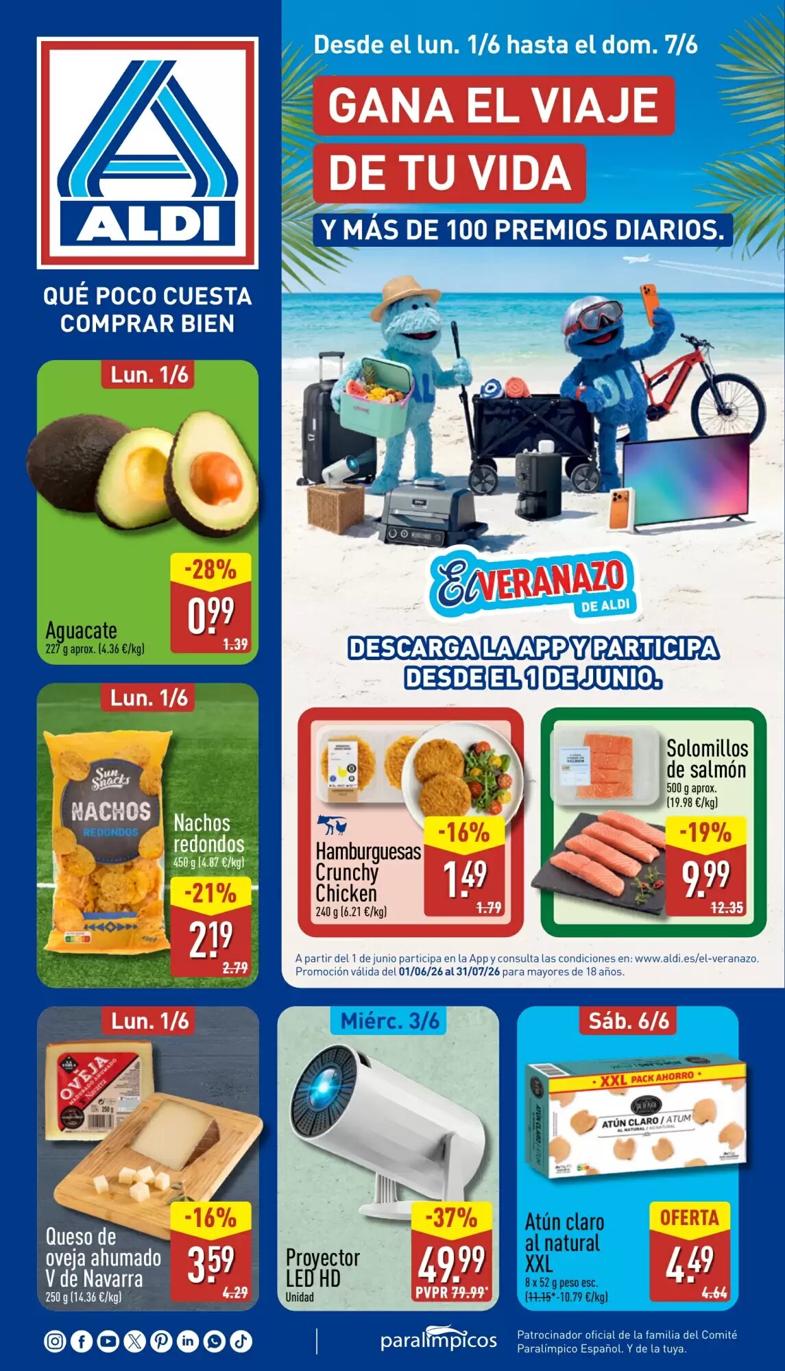 Folleto promocional de ALDI válido desde el 01/06/2026 - Página 1.