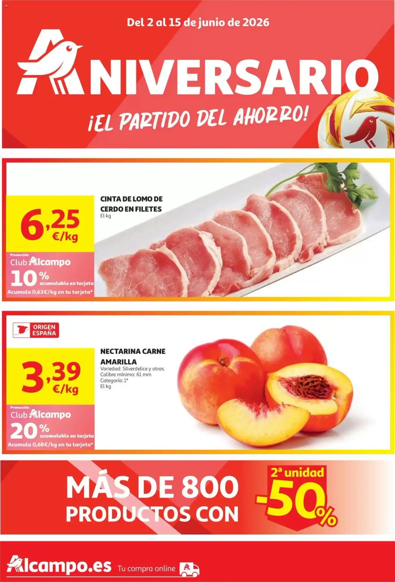 Folleto promocional de Alcampo válido desde el 02/06/2026 - Página 1.
