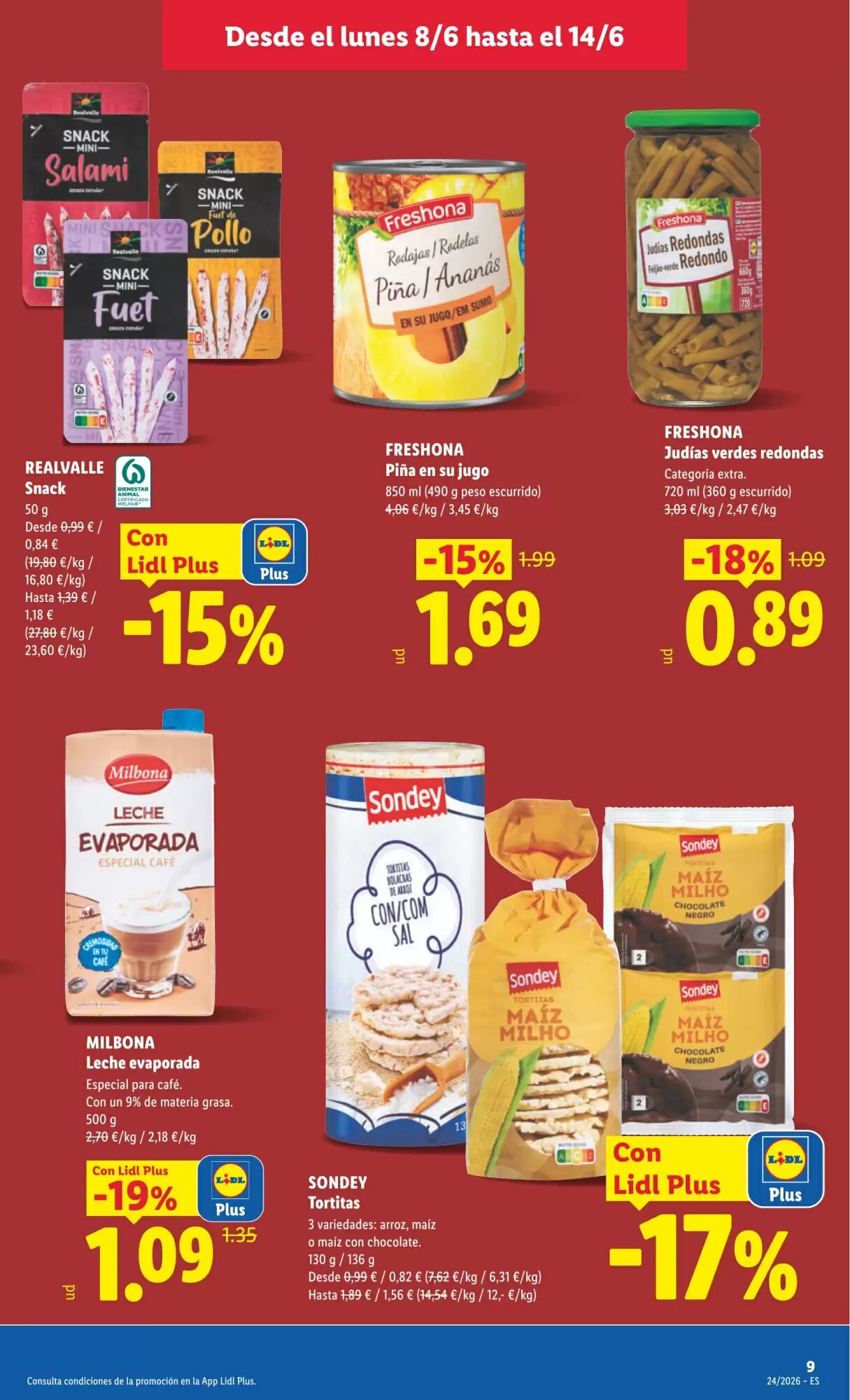 Folleto promocional de Lidl válido desde el 08/06/2026 - Página 9.