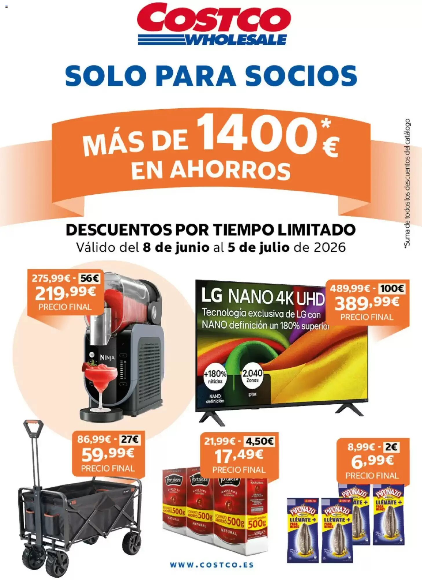 Folleto promocional de Costco válido desde el 08/06/2026 - Página 1.