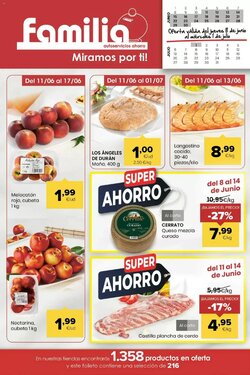 Folleto promocional de Autoservicios Familia válido desde el 11/06/2026