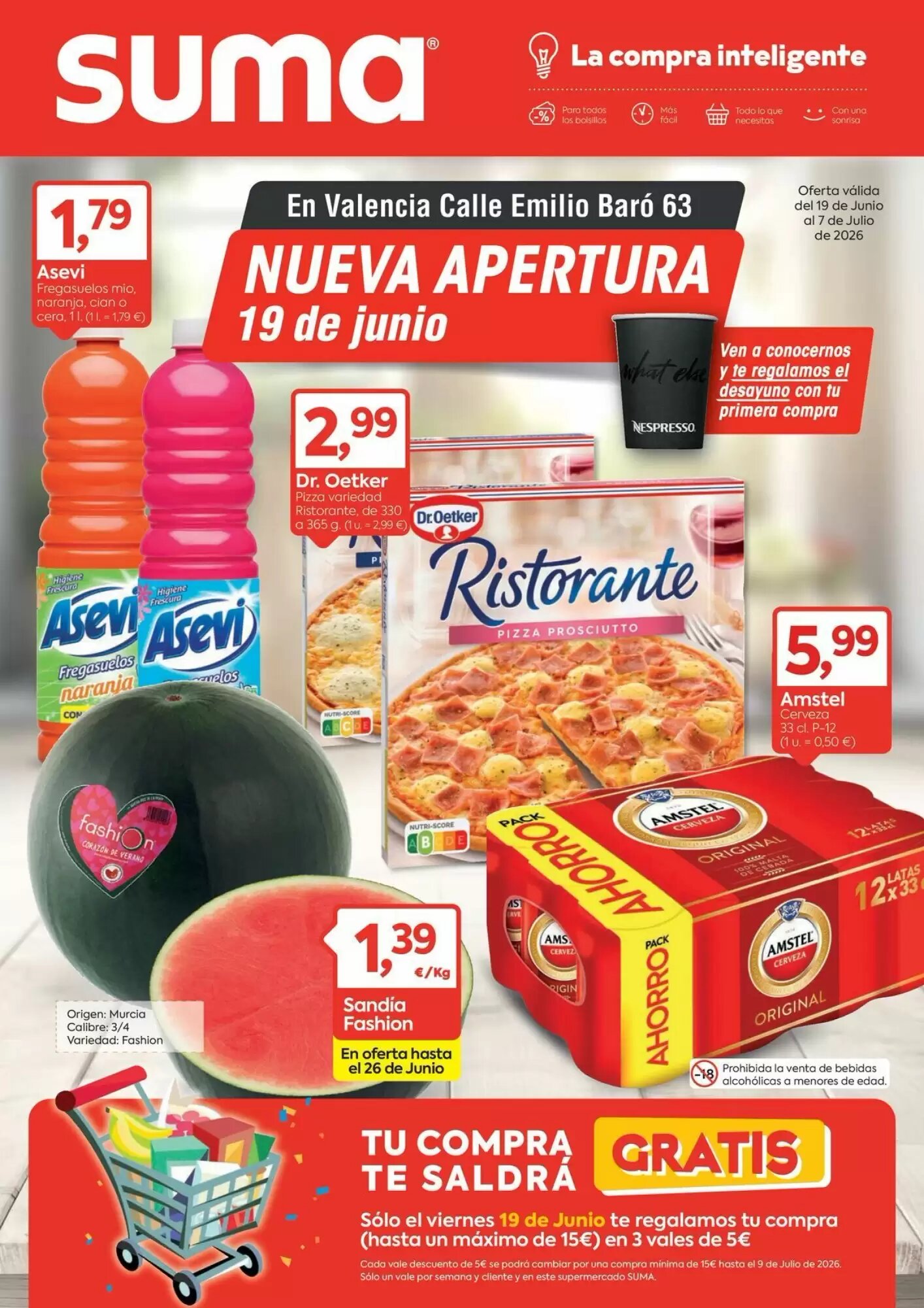 Folleto promocional de Suma Supermercados válido desde el 19/06/2026 - Página 1.