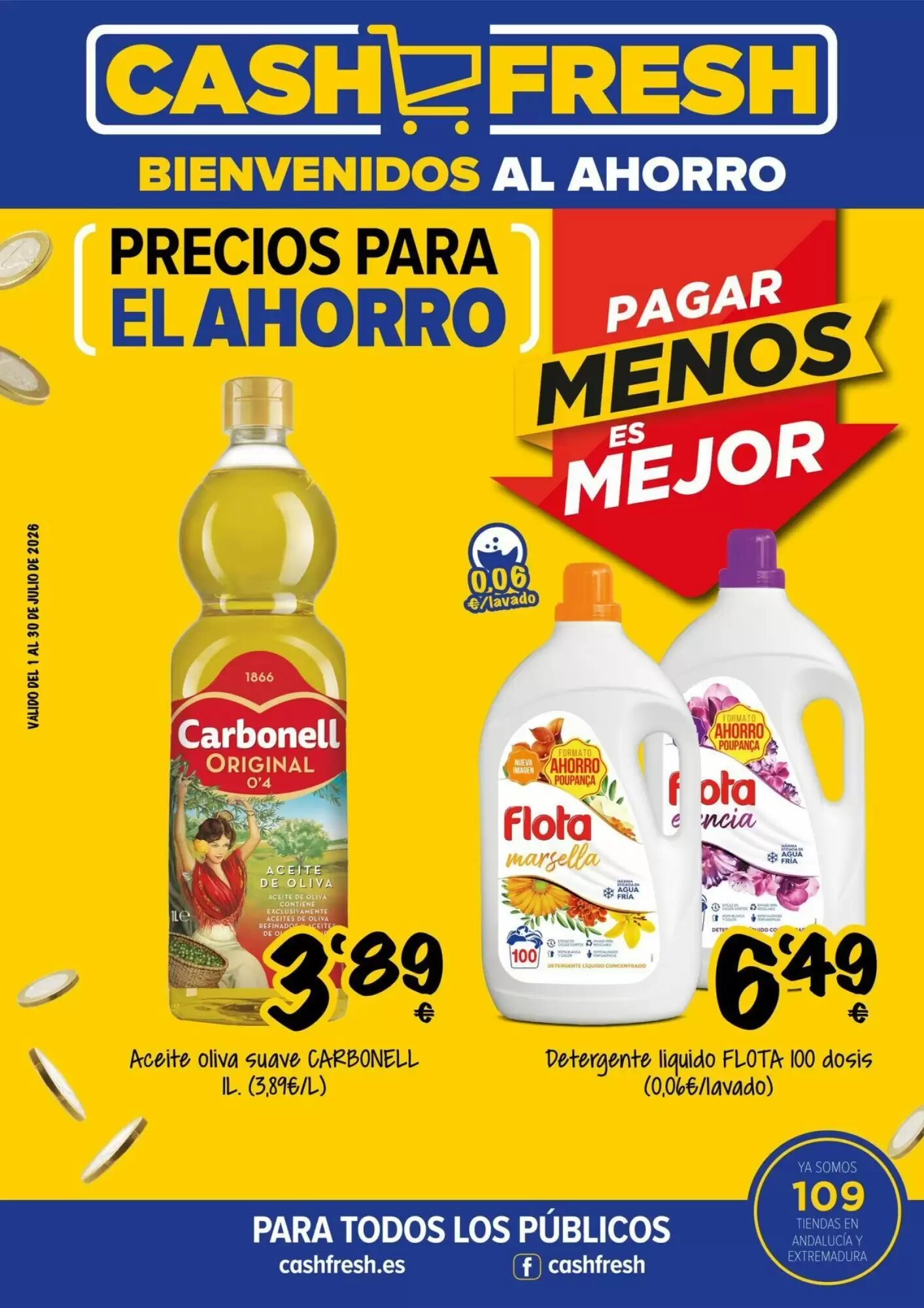 Folleto promocional de Cash Fresh válido desde el 03/07/2026 - Página 1.
