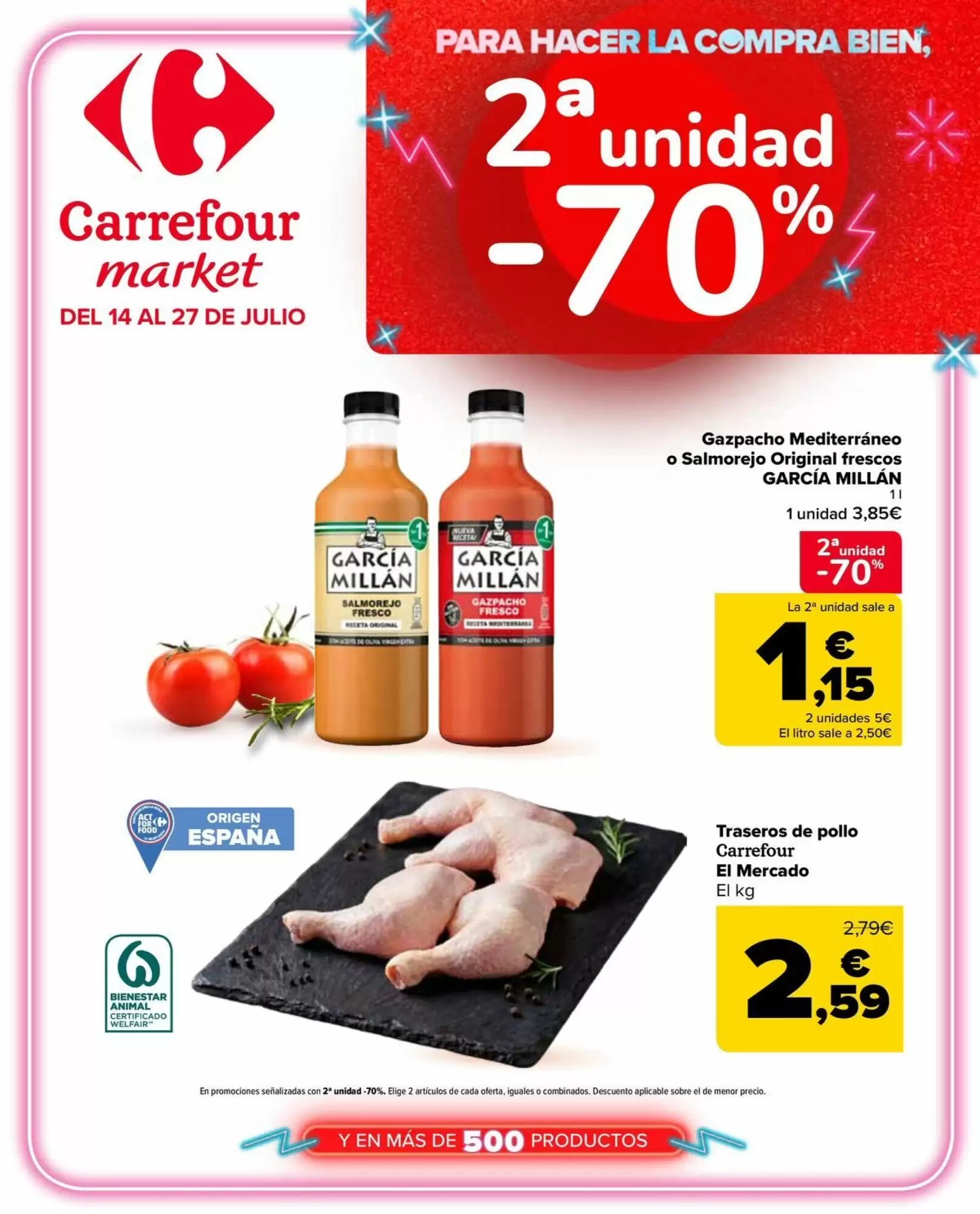 Folleto promocional de Carrefour Market válido desde el 14/07/2026 - Página 1.