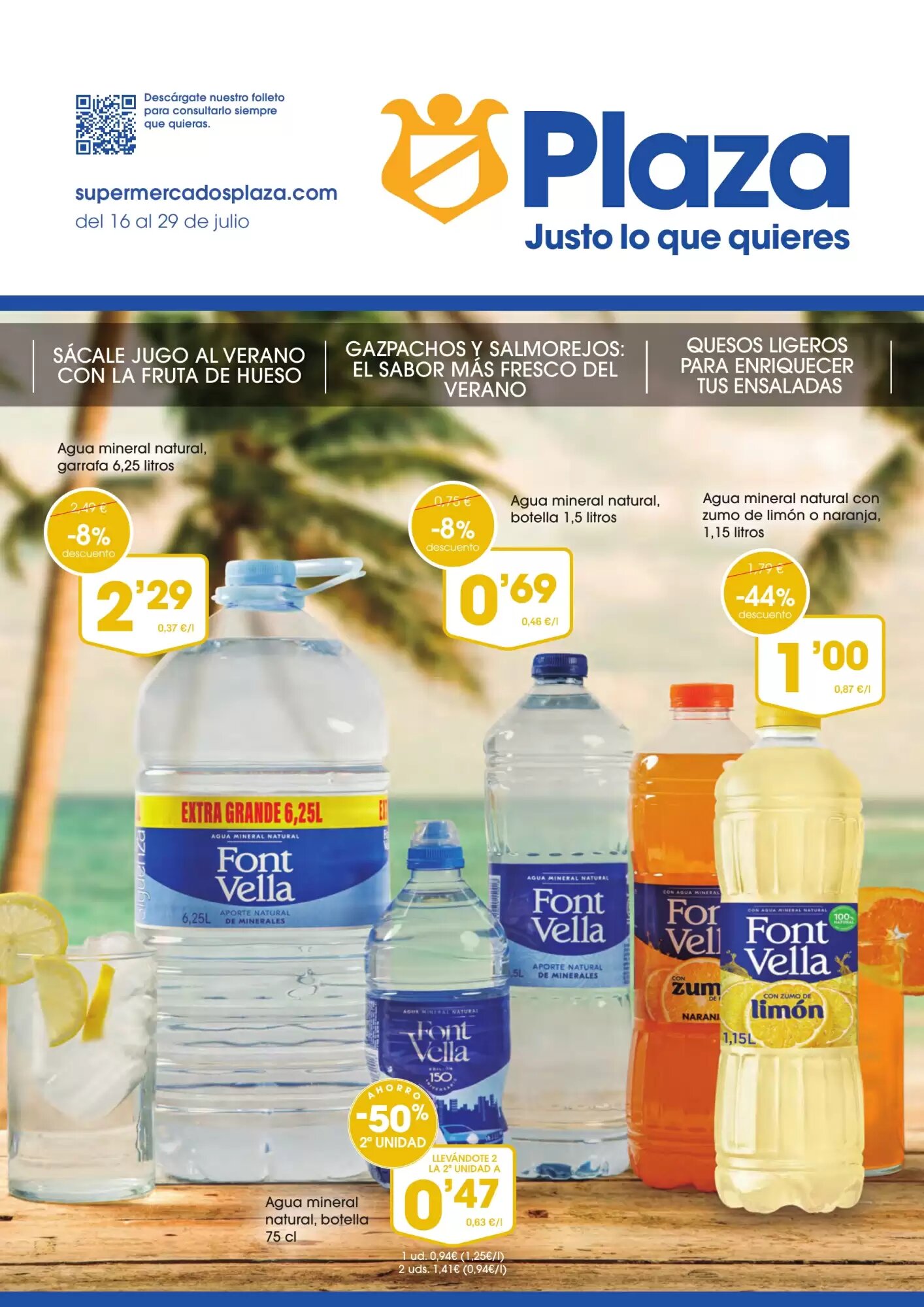 Folleto promocional de Supermercados Plaza válido desde el 16/07/2026 - Página 1.