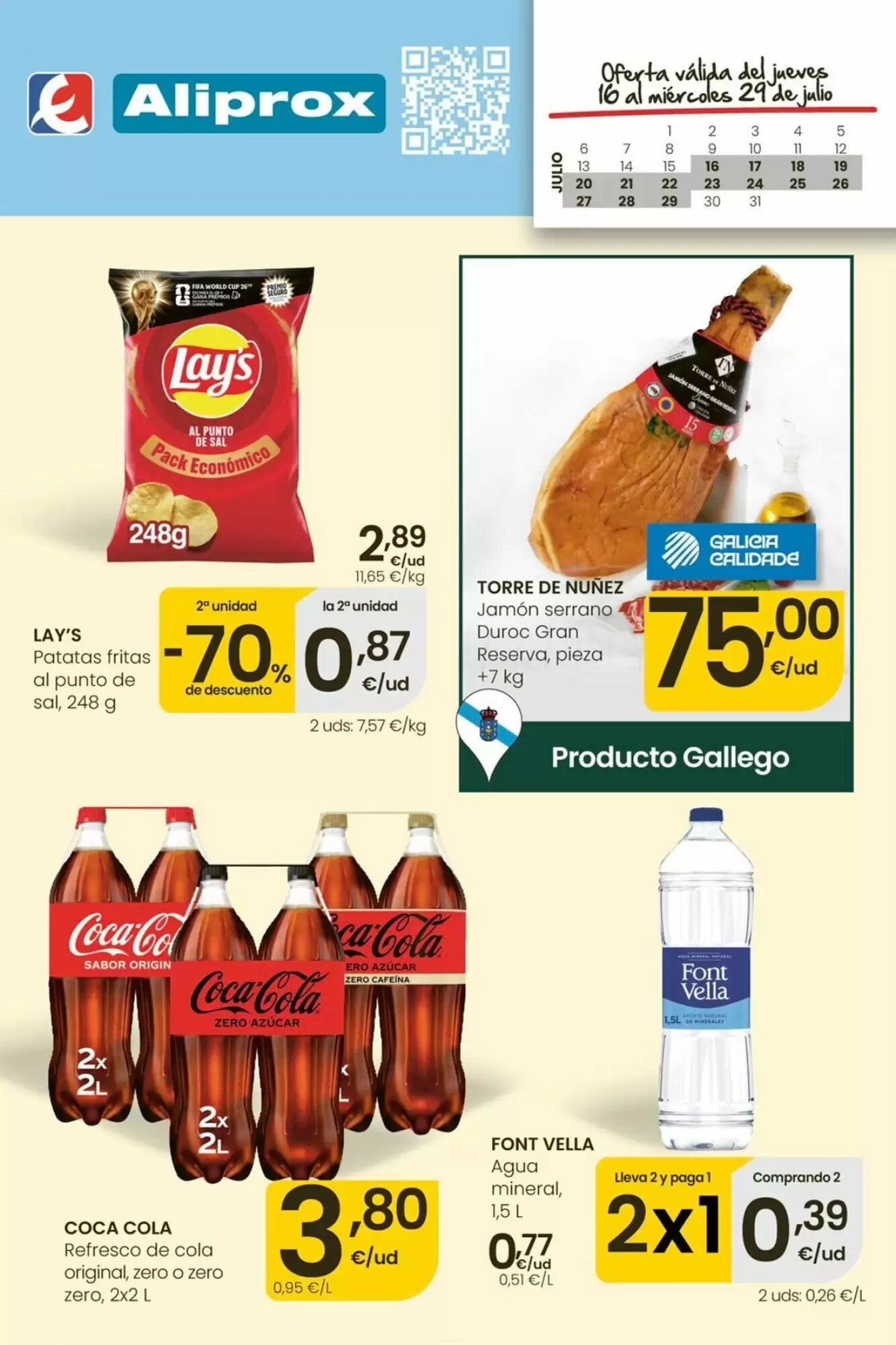 Folleto promocional de Aliprox válido desde el 16/07/2026 - Página 1.