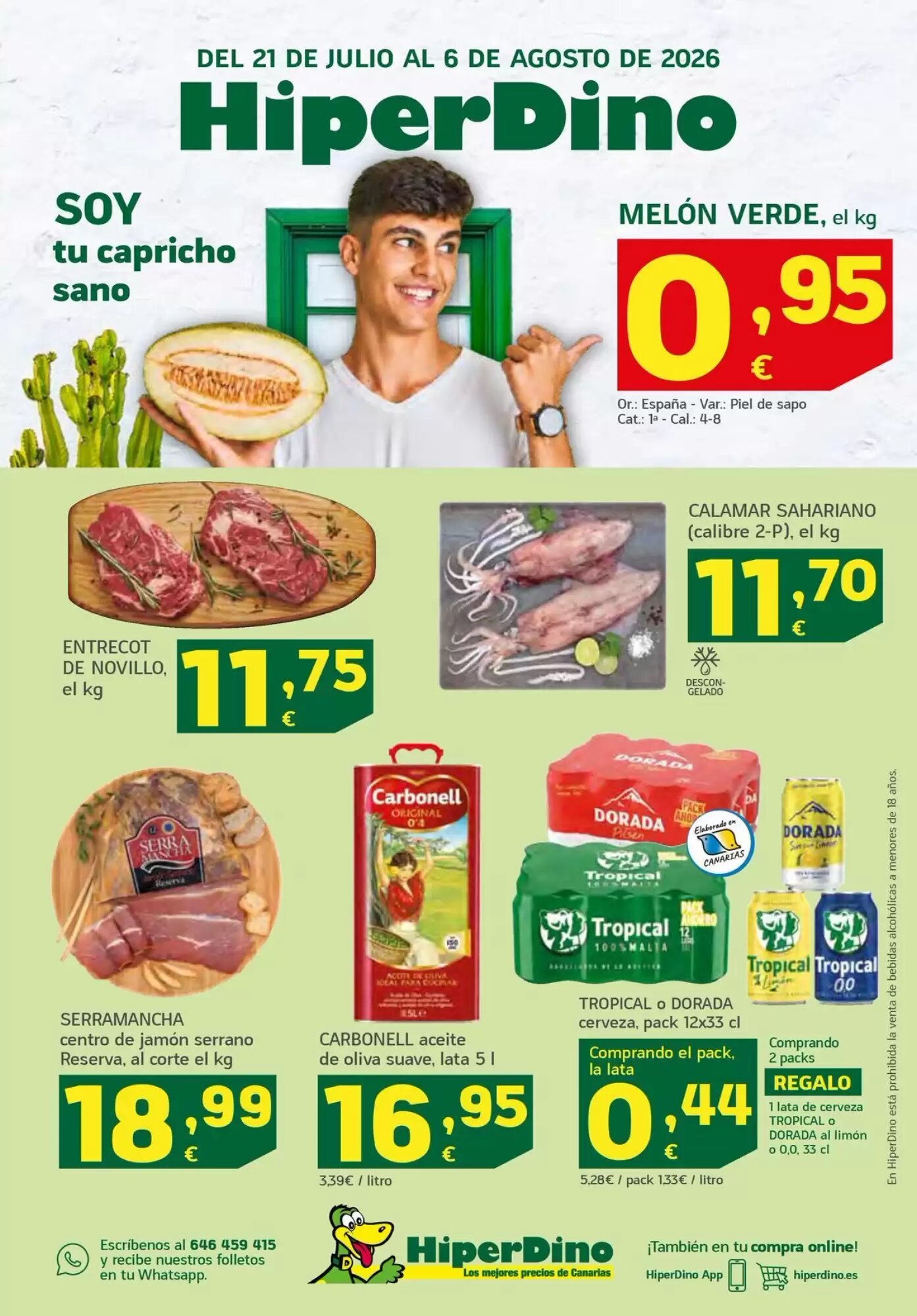 Folleto promocional de HiperDino válido desde el 21/07/2026 - Página 1.