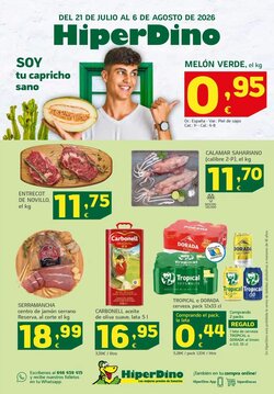 Folleto promocional de HiperDino válido desde el 21/07/2026