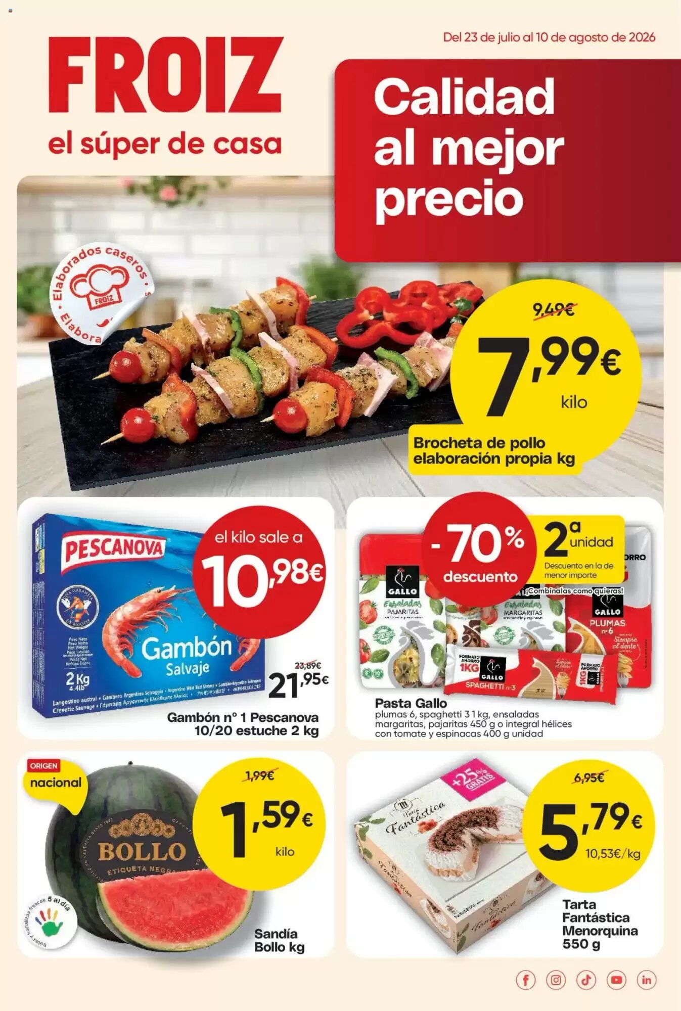 Folleto promocional de FROIZ válido desde el 23/07/2026 - Página 1.