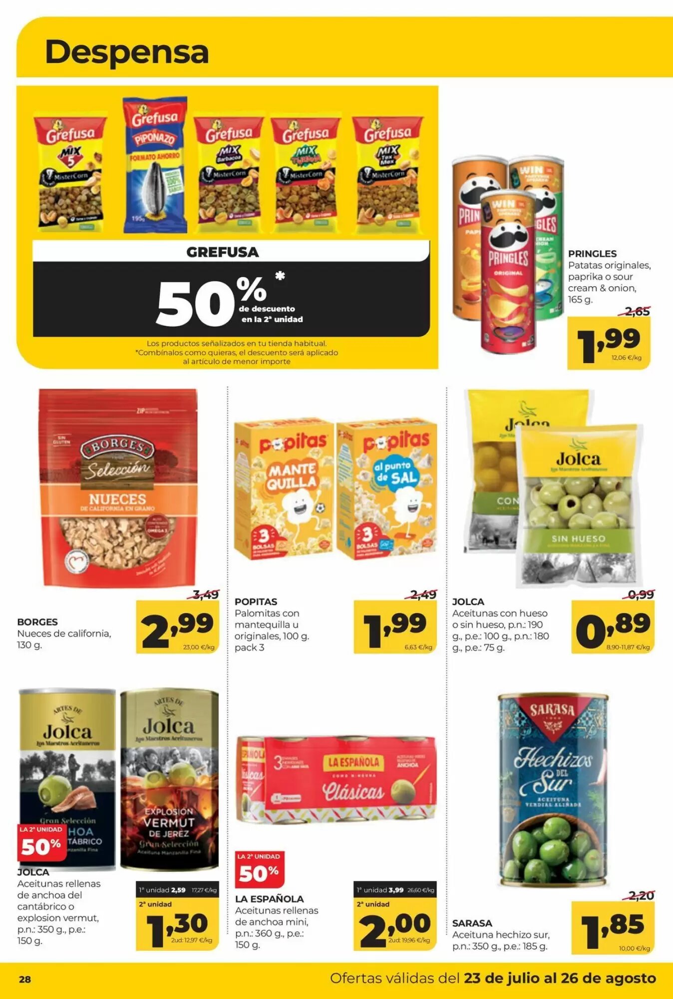 Folleto promocional de Alimerka válido desde el 23/07/2026 - Página 28.