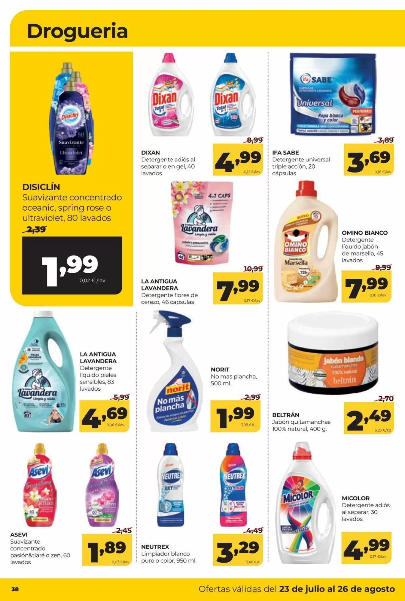 Folleto promocional de Alimerka válido desde el 23/07/2026 - Página 38.