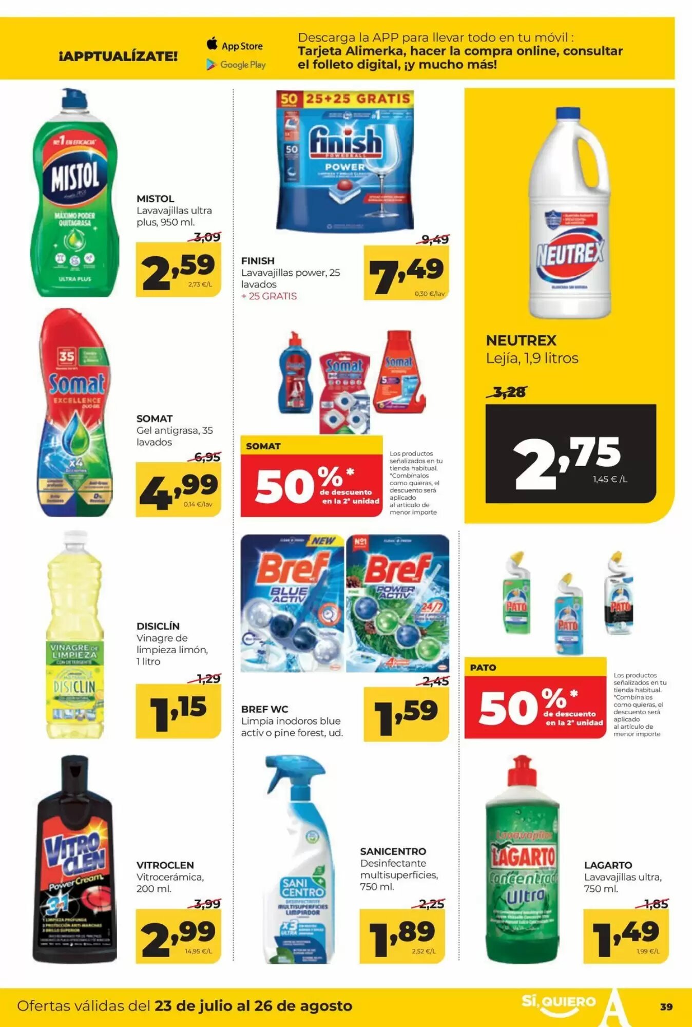 Folleto promocional de Alimerka válido desde el 23/07/2026 - Página 39.