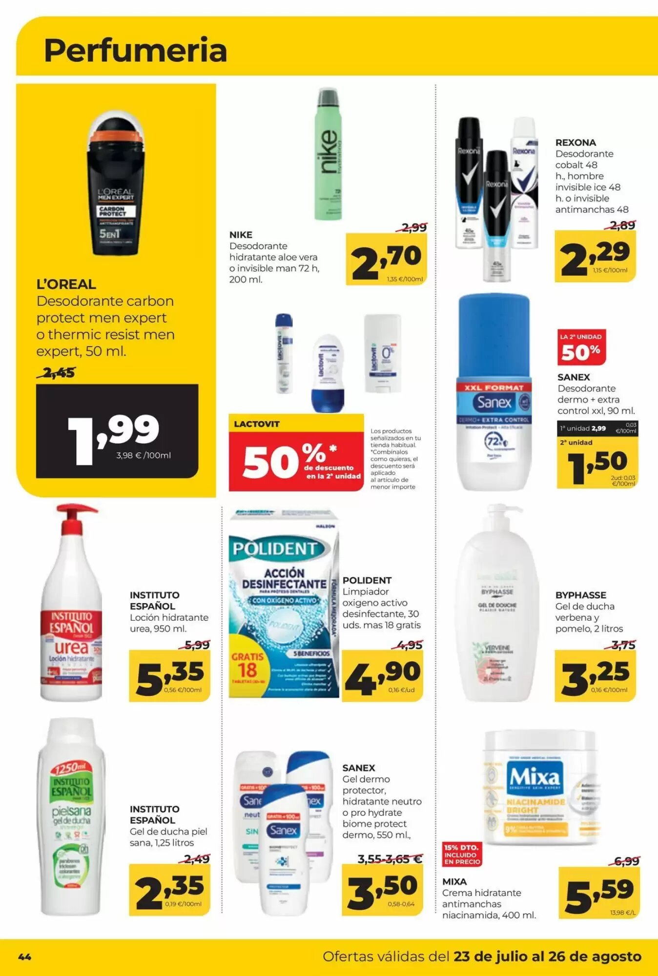 Folleto promocional de Alimerka válido desde el 23/07/2026 - Página 44.