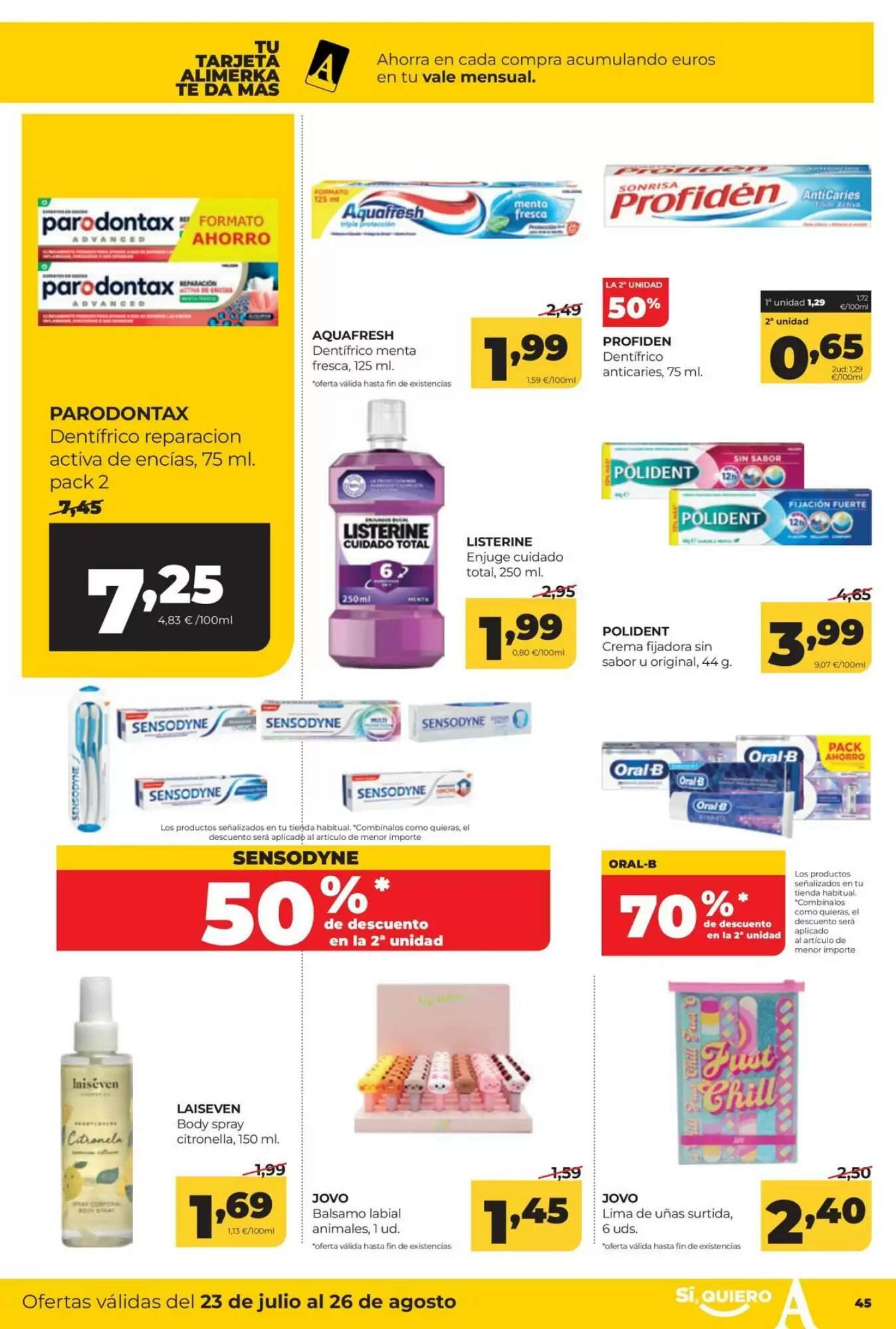 Folleto promocional de Alimerka válido desde el 23/07/2026 - Página 45.