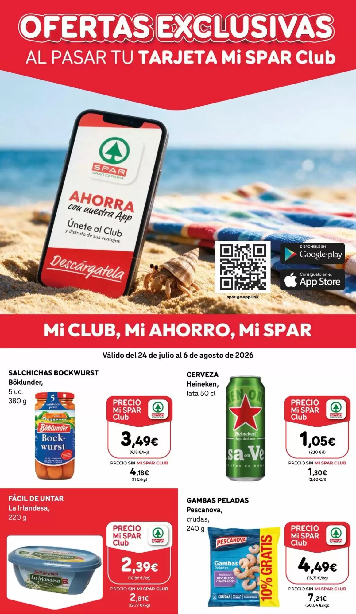 Folleto promocional de SPAR Gran Canaria válido desde el 24/07/2026 - Página 1.