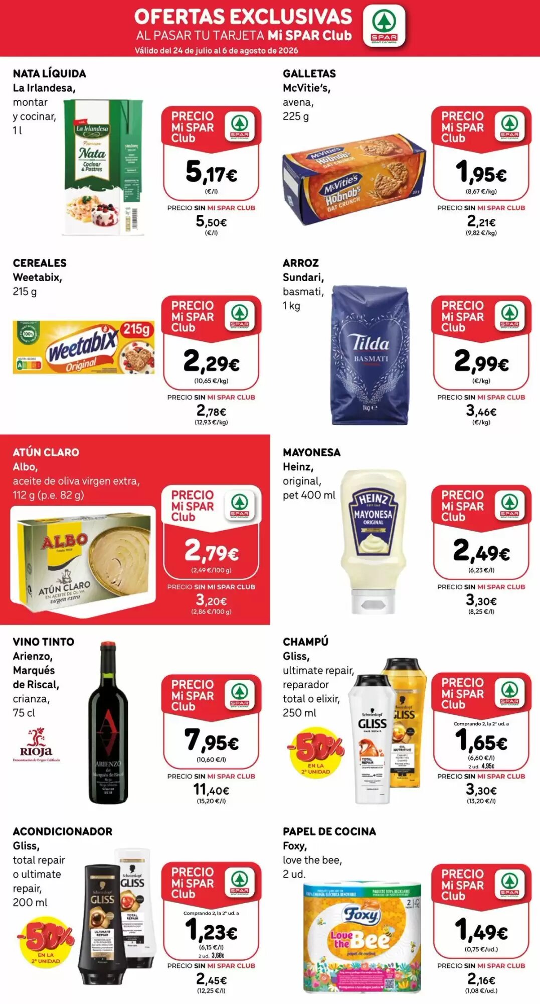 Folleto promocional de SPAR Gran Canaria válido desde el 24/07/2026 - Página 2.