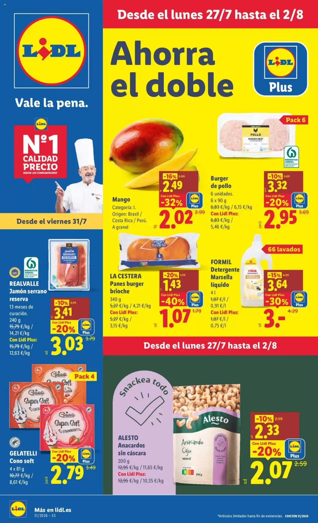 Folleto promocional de Lidl válido desde el 27/07/2026 - Página 1.