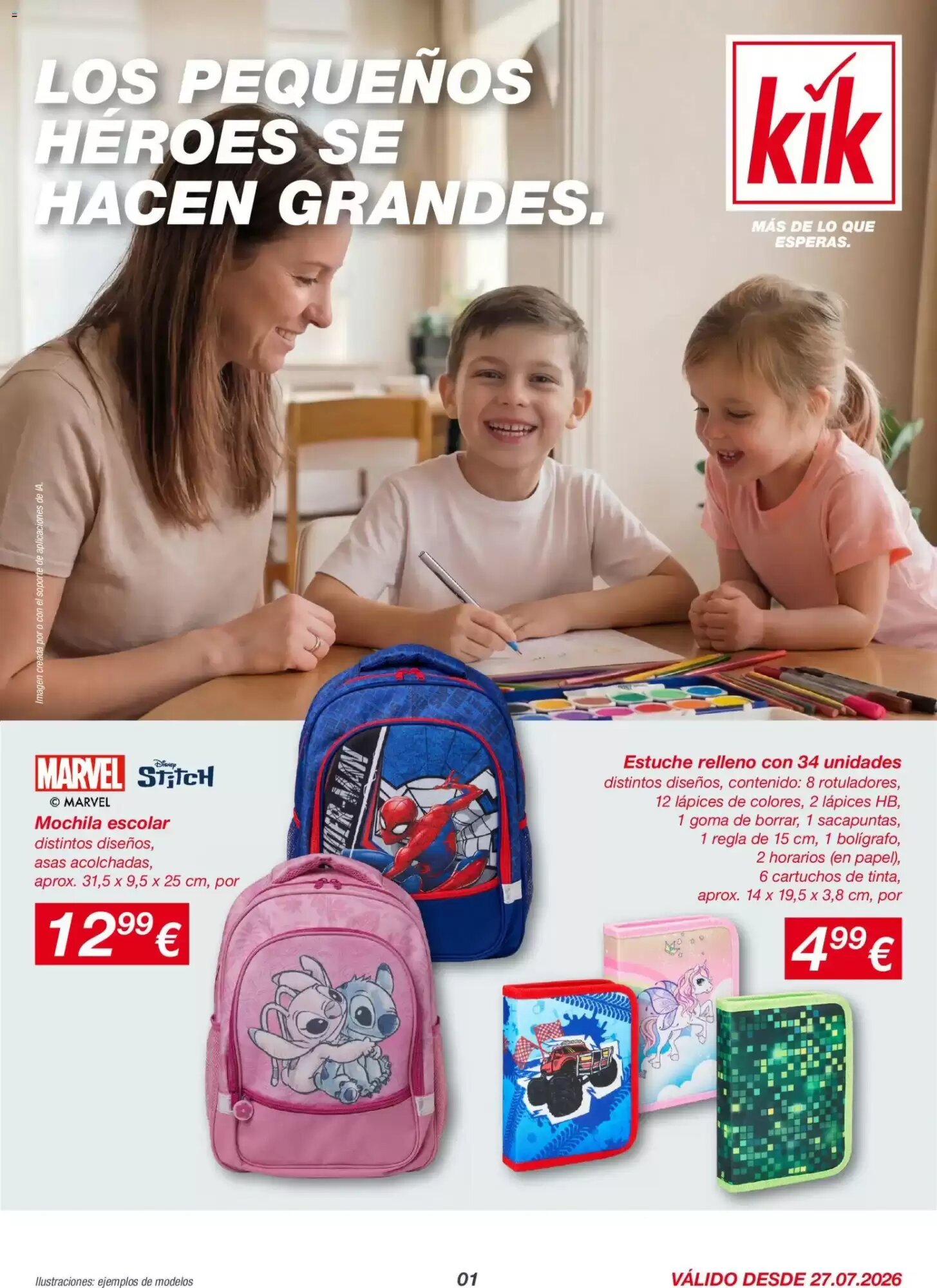 Folleto promocional de KIK válido desde el 27/07/2026 - Página 1.