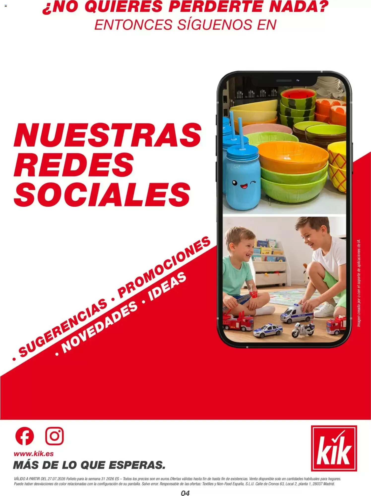 Folleto promocional de KIK válido desde el 27/07/2026 - Página 4.