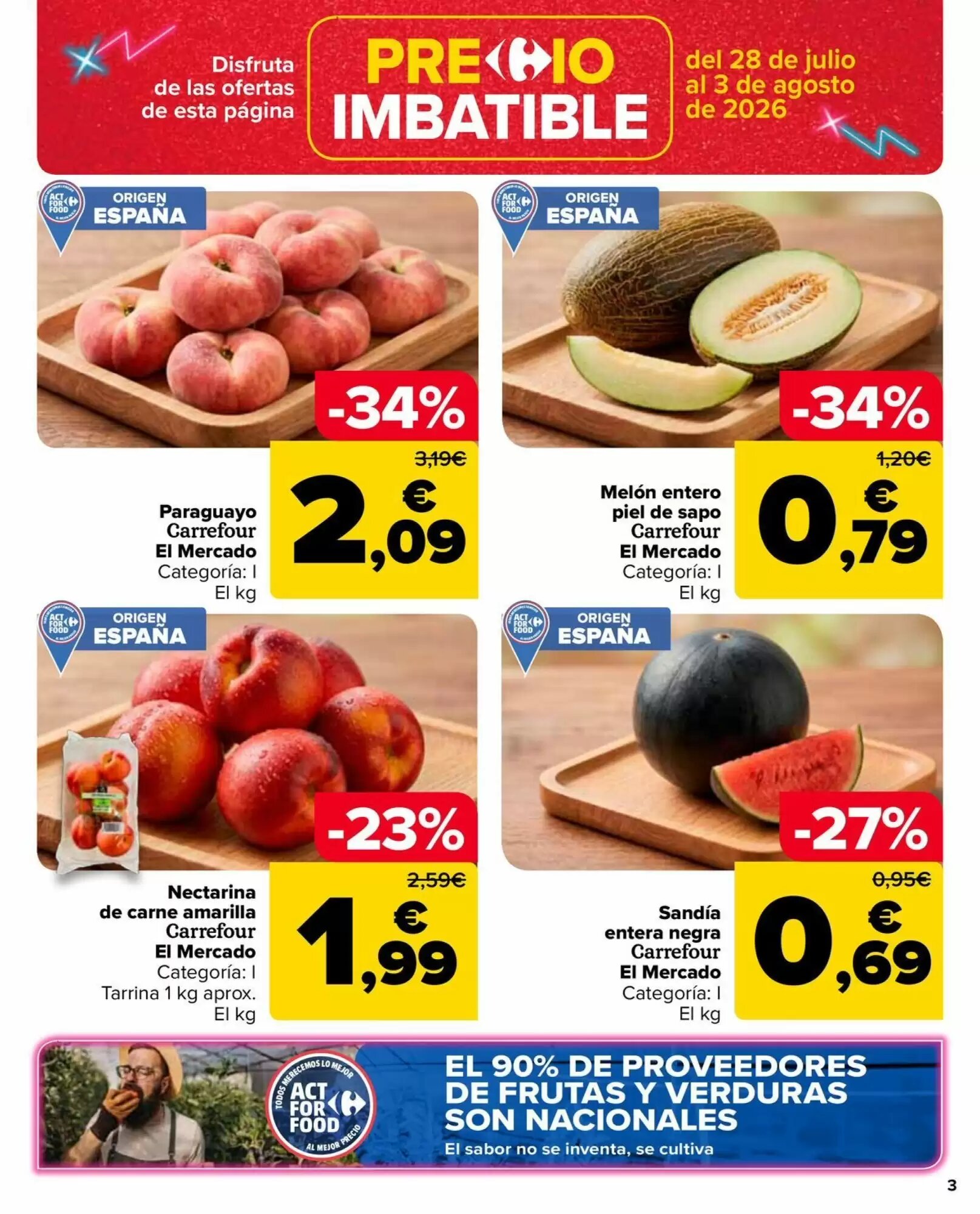 Folleto promocional de Carrefour Market válido desde el 28/07/2026 - Página 3.