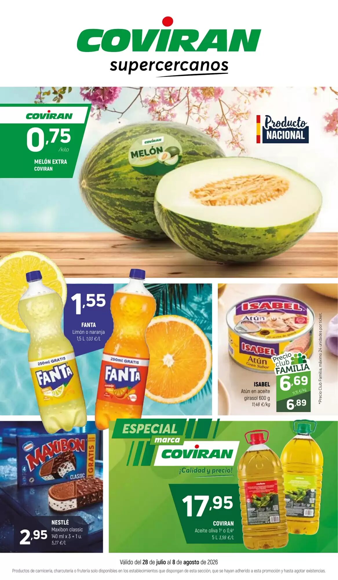 Folleto promocional de Coviran válido desde el 28/07/2026 - Página 1.
