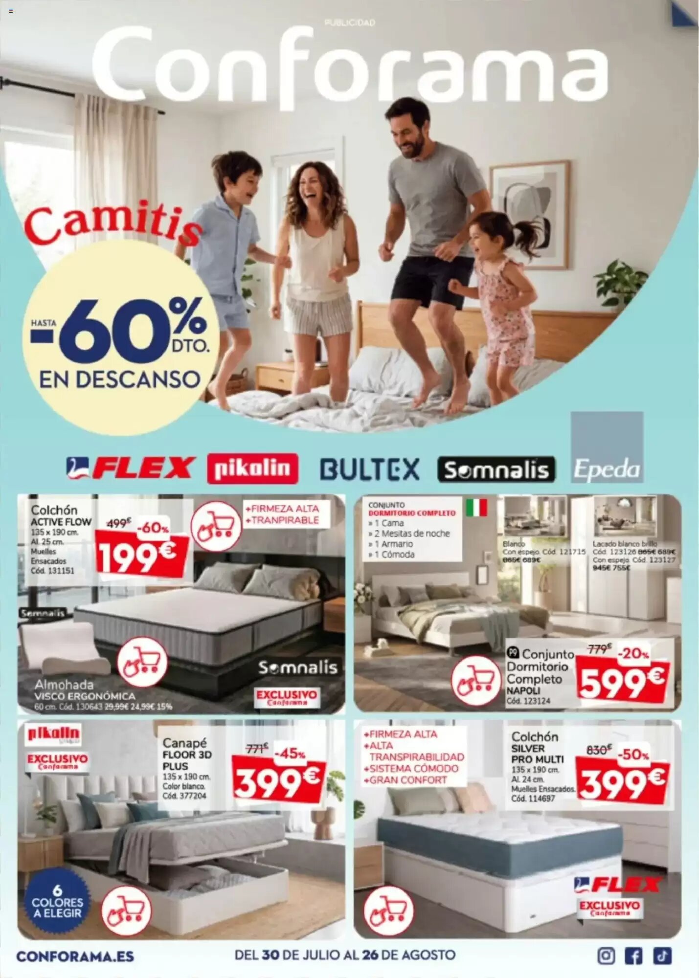 Folleto promocional de Conforama válido desde el 30/07/2026 - Página 1.