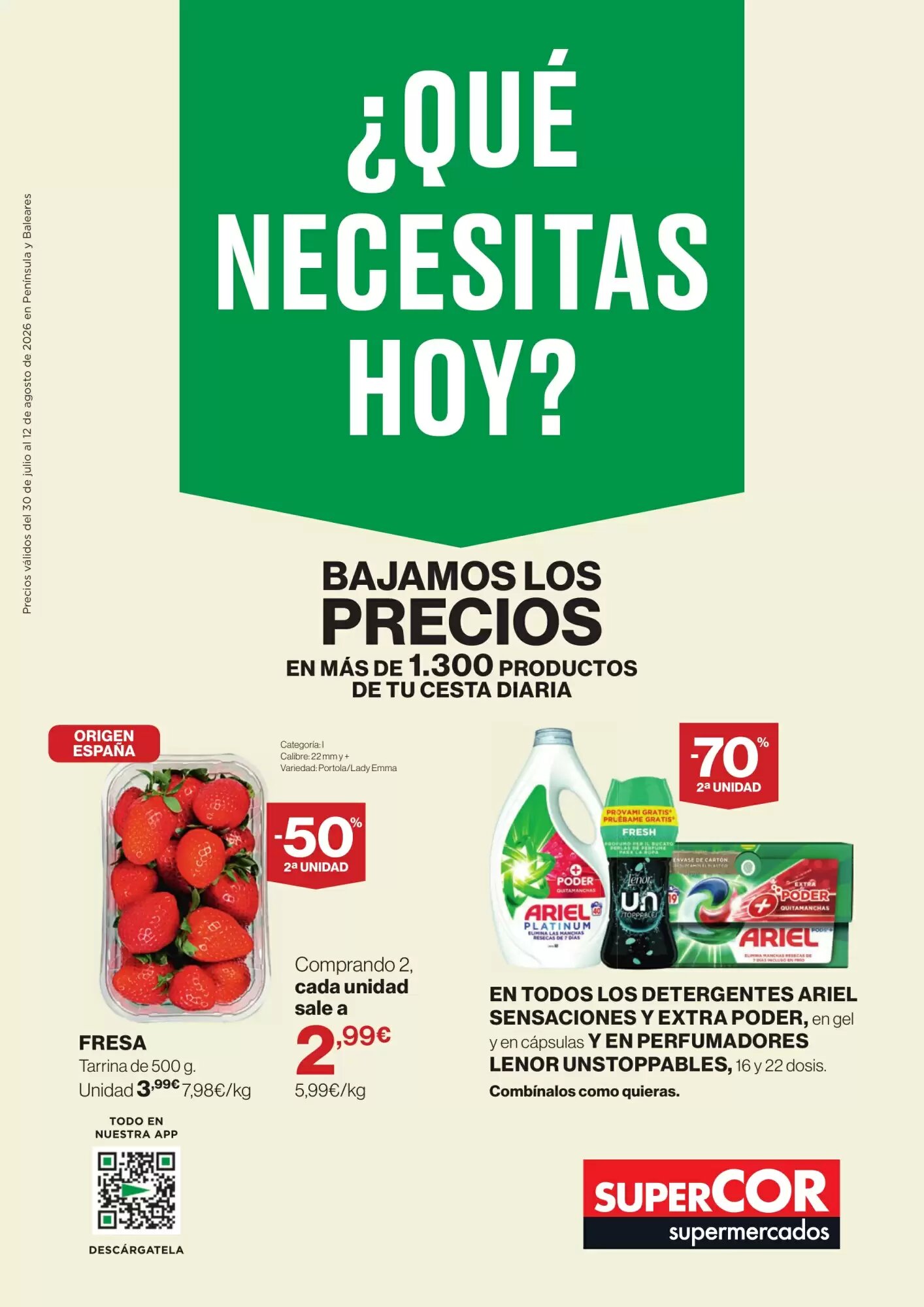Folleto promocional de Supercor válido desde el 30/07/2026 - Página 1.