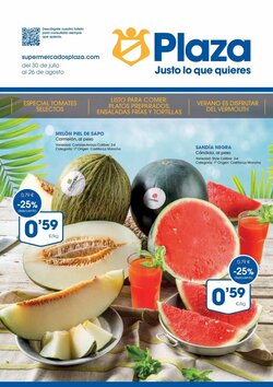 Folleto promocional de Supermercados Plaza válido desde el 30/07/2026