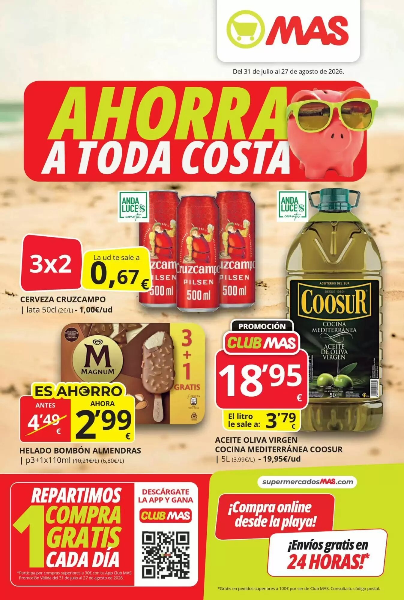 Folleto promocional de MAS válido desde el 31/07/2026 - Página 1.