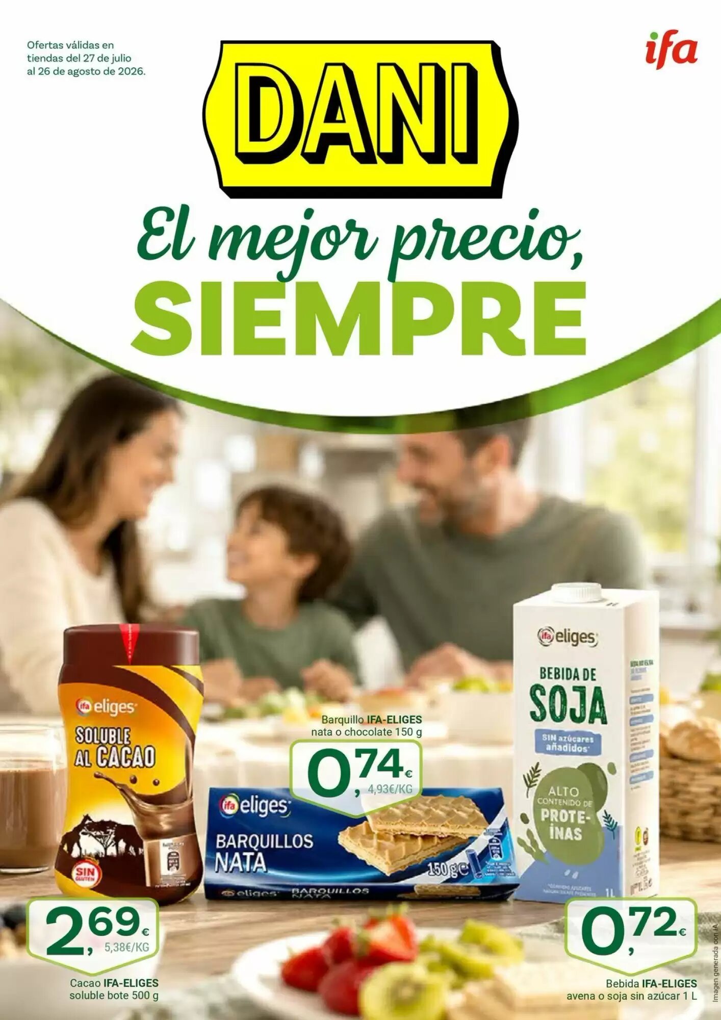Folleto promocional de Supermercados Dani válido desde el 03/08/2026 - Página 1.