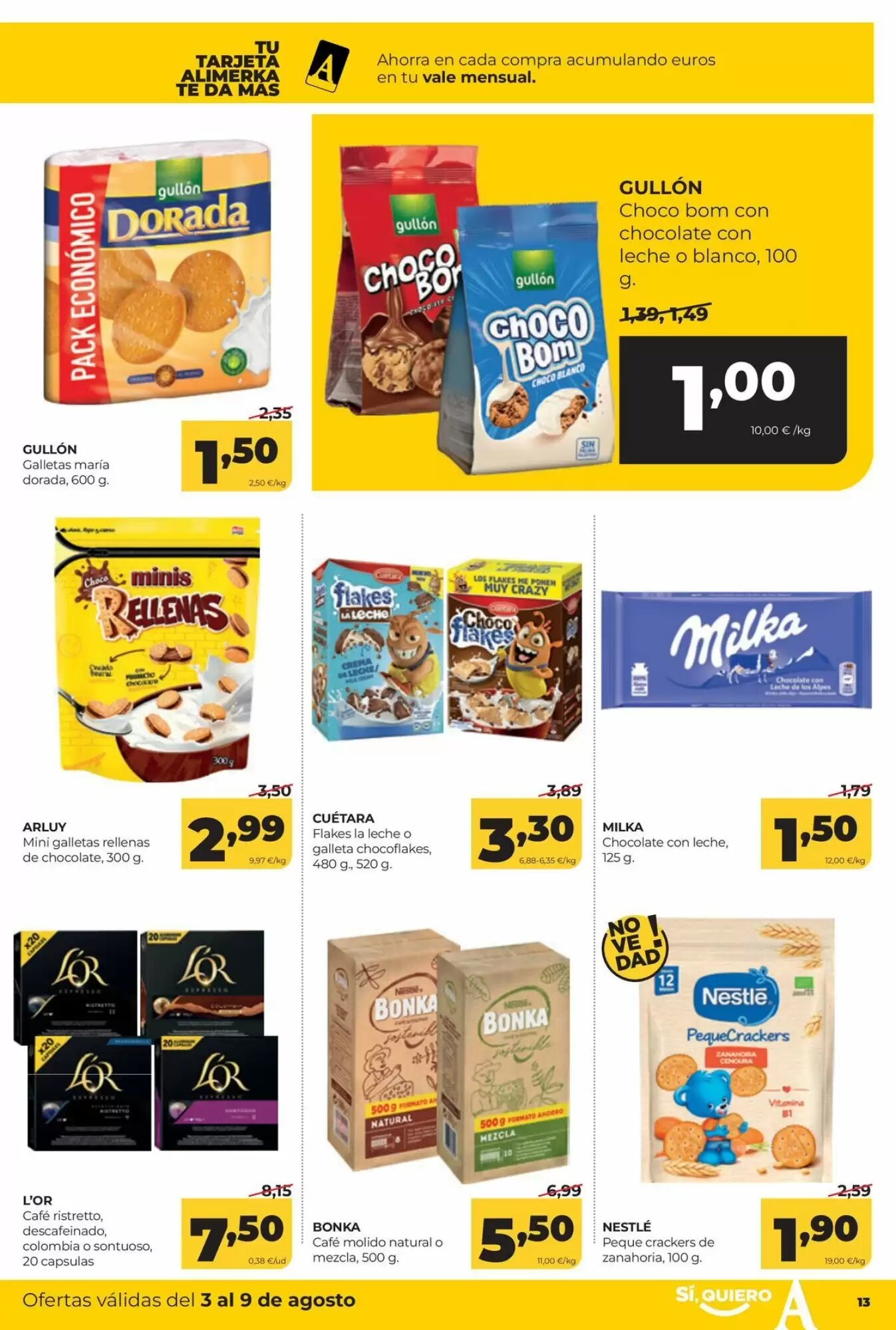 Folleto promocional de Alimerka válido desde el 03/08/2026 - Página 13.