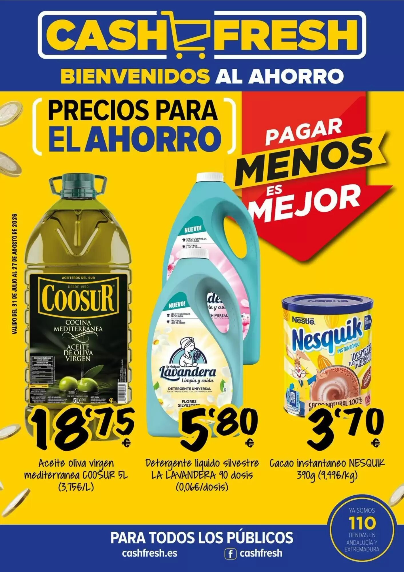 Folleto promocional de Cash Fresh válido desde el 03/08/2026 - Página 1.