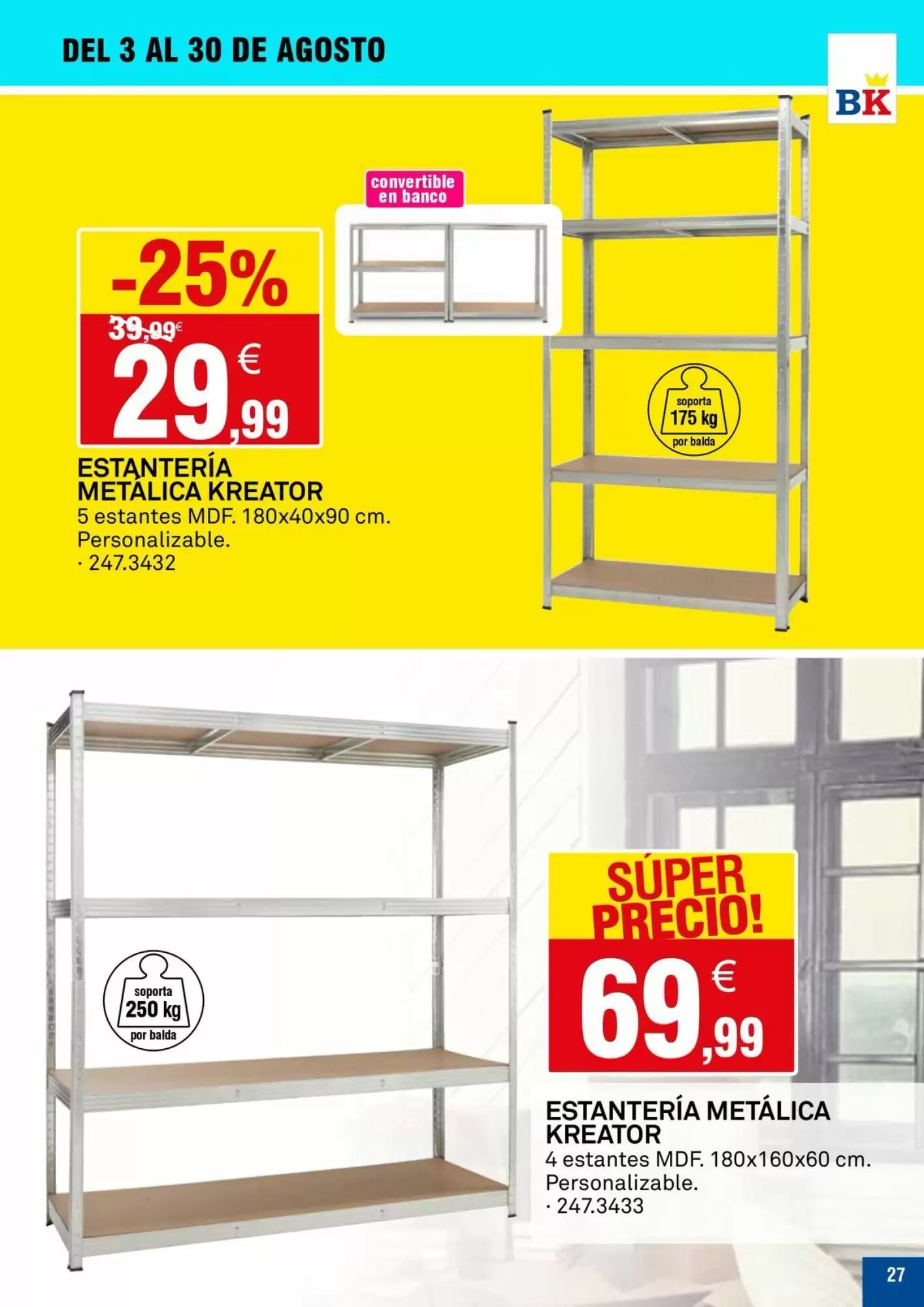 Folleto promocional de Bricoking válido desde el 04/08/2026 - Página 27.