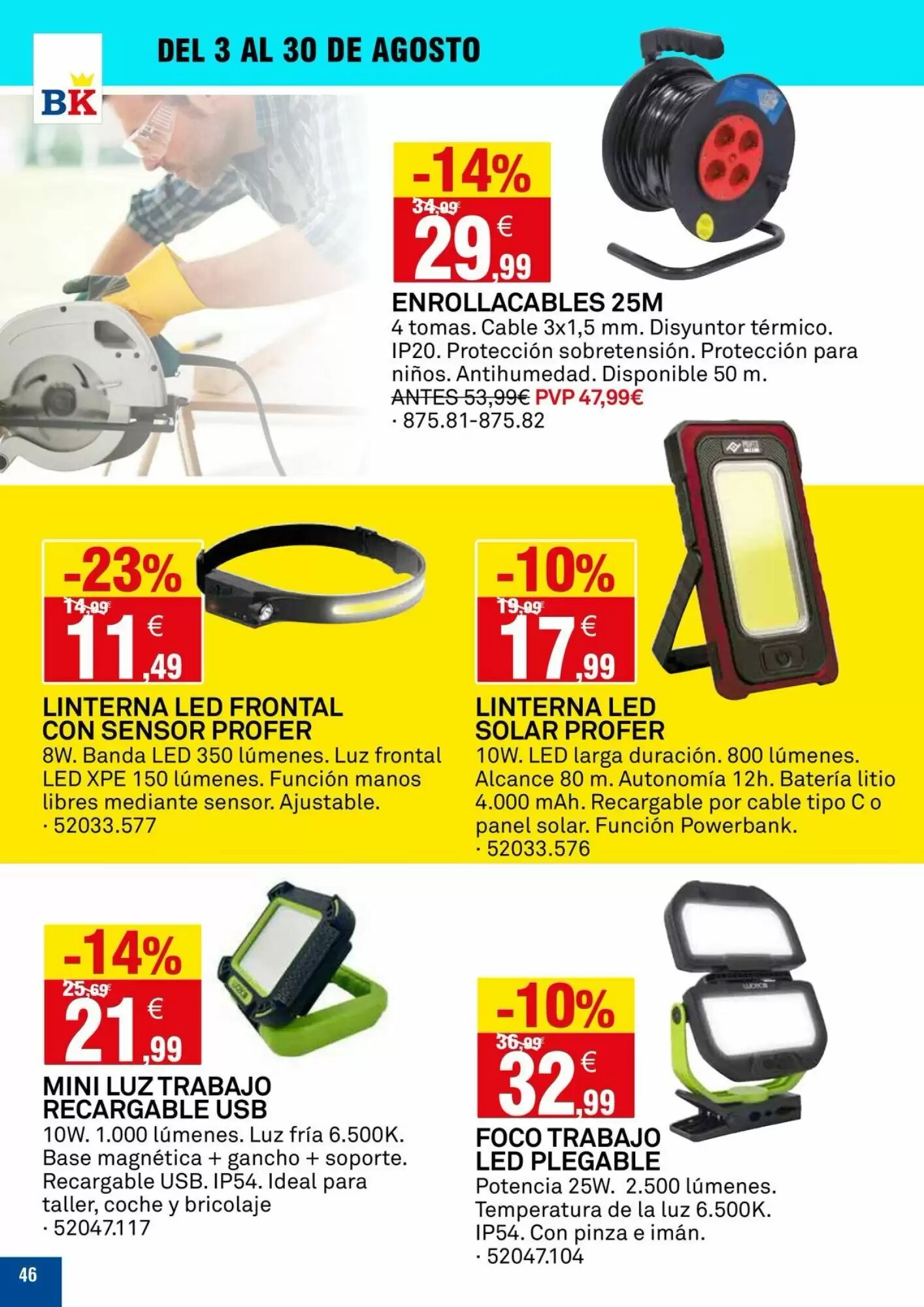 Folleto promocional de Bricoking válido desde el 04/08/2026 - Página 46.