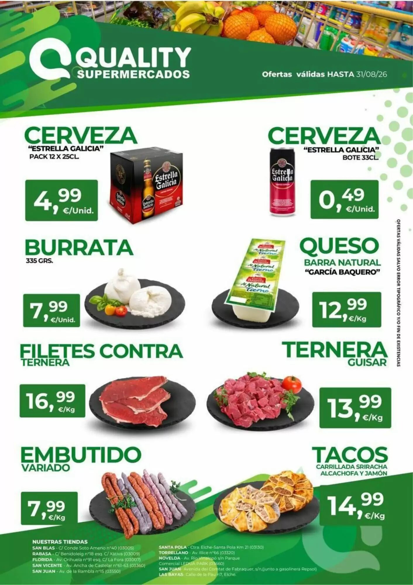 Folleto promocional de Quality Supermercados válido desde el 07/08/2026 - Página 1.