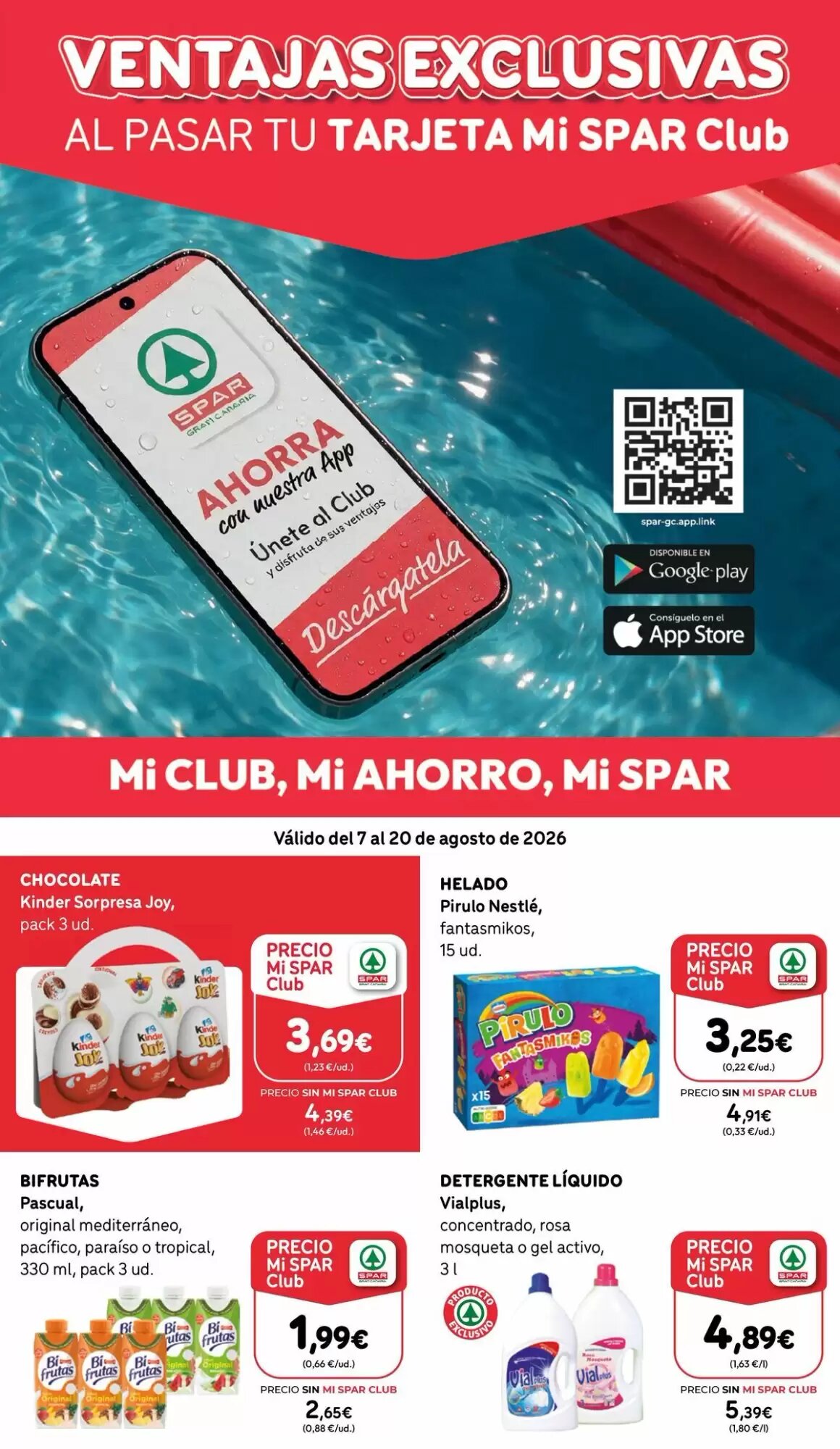 Folleto promocional de SPAR Gran Canaria válido desde el 07/08/2026 - Página 1.