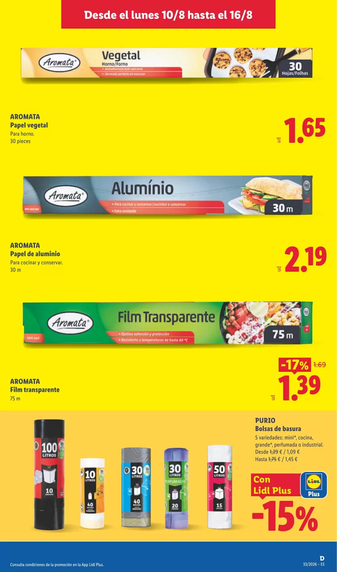 Folleto promocional de Lidl válido desde el 10/08/2026 - Página 33.