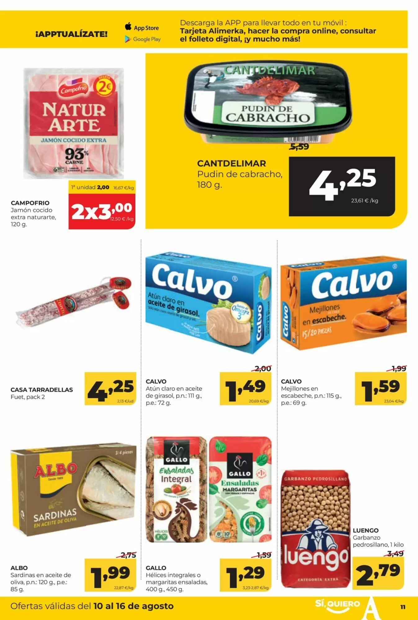 Folleto promocional de Alimerka válido desde el 10/08/2026 - Página 11.