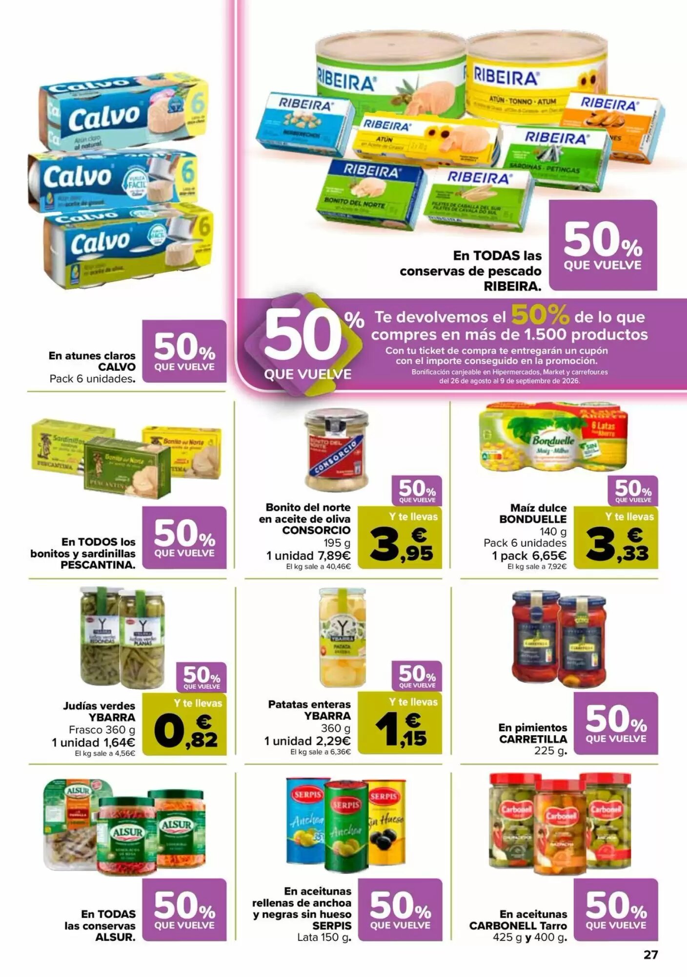 Folleto promocional de Carrefour válido desde el 11/08/2026 - Página 27.